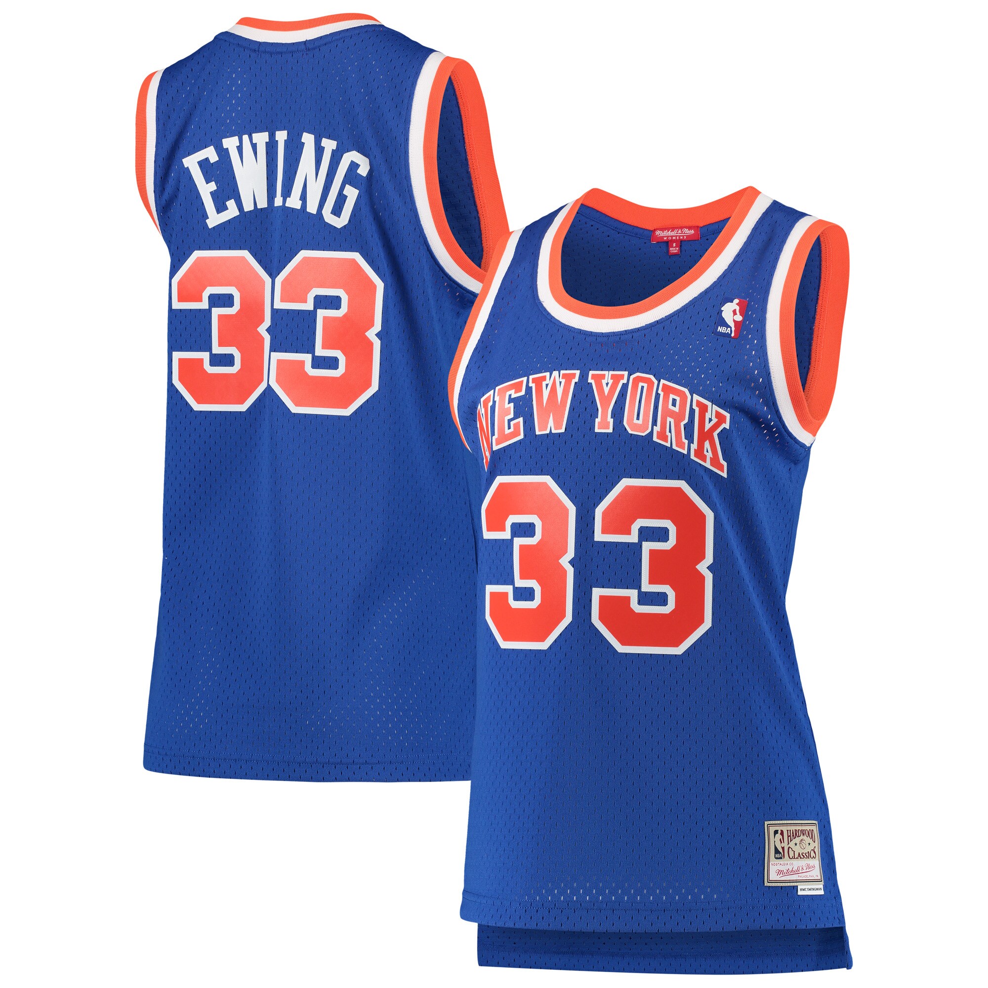 Patrick Ewing New York Knicks Mitchell & Ness Women's 1991\/92 Hardwood Classics Swingman Jersey - Blue