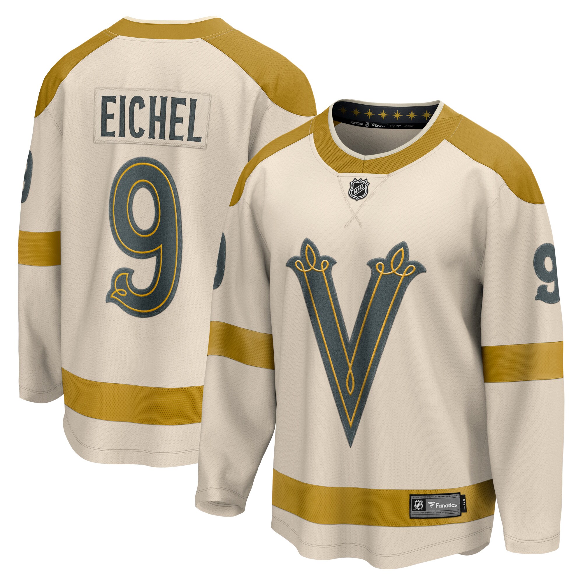 Jack Eichel Vegas Golden Knights Fanatics 2024 NHL Winter Classic Breakaway Player Jersey - Cream