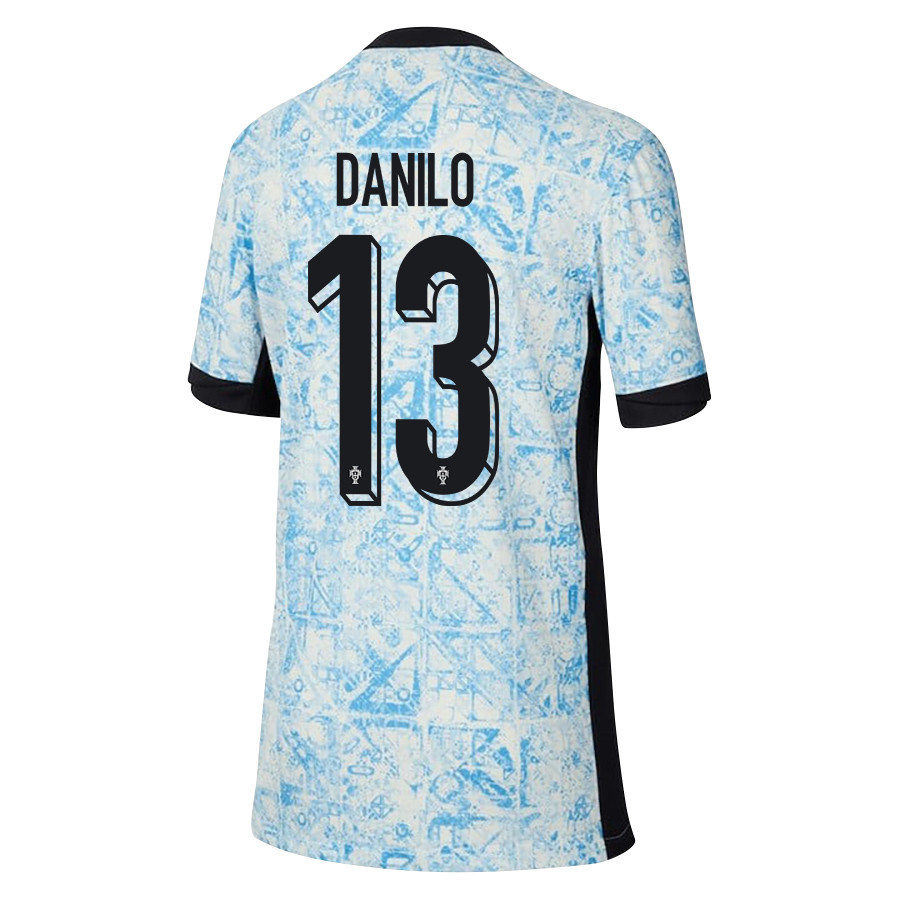 Danilo 13 Portugal National Team 2024/25 Away YOUTH Jersey - Cream/Blue