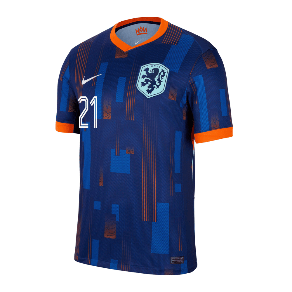 Frenkie de Jong 21 Netherlands National Team 2024 Away Men Jersey - Blue
