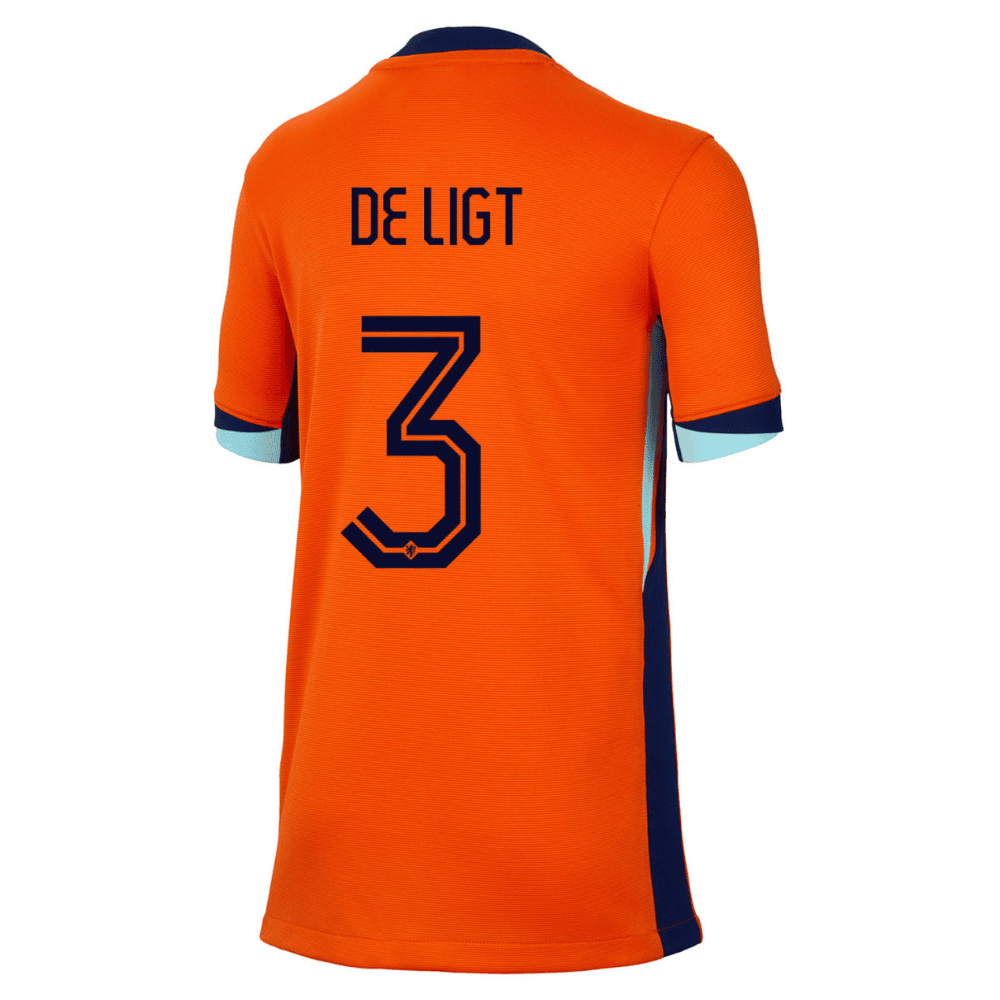 Matthijs de Ligt 3 Netherlands National Team 2024 Home YOUTH Jersey - Orange