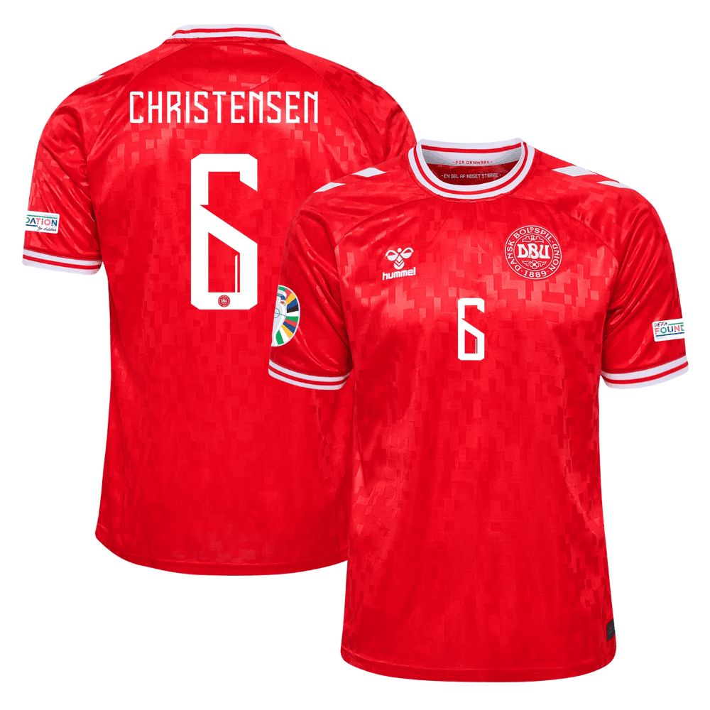 Andreas Christensen 6 Denmark National Team 2024 Home Stadium Men Jersey - Red