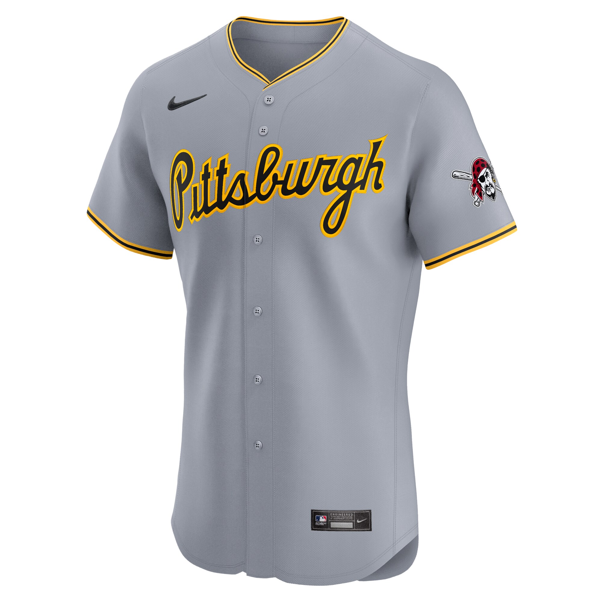 Pittsburgh Pirates  Road Vapor Premier Elite Patch Jersey - Gray