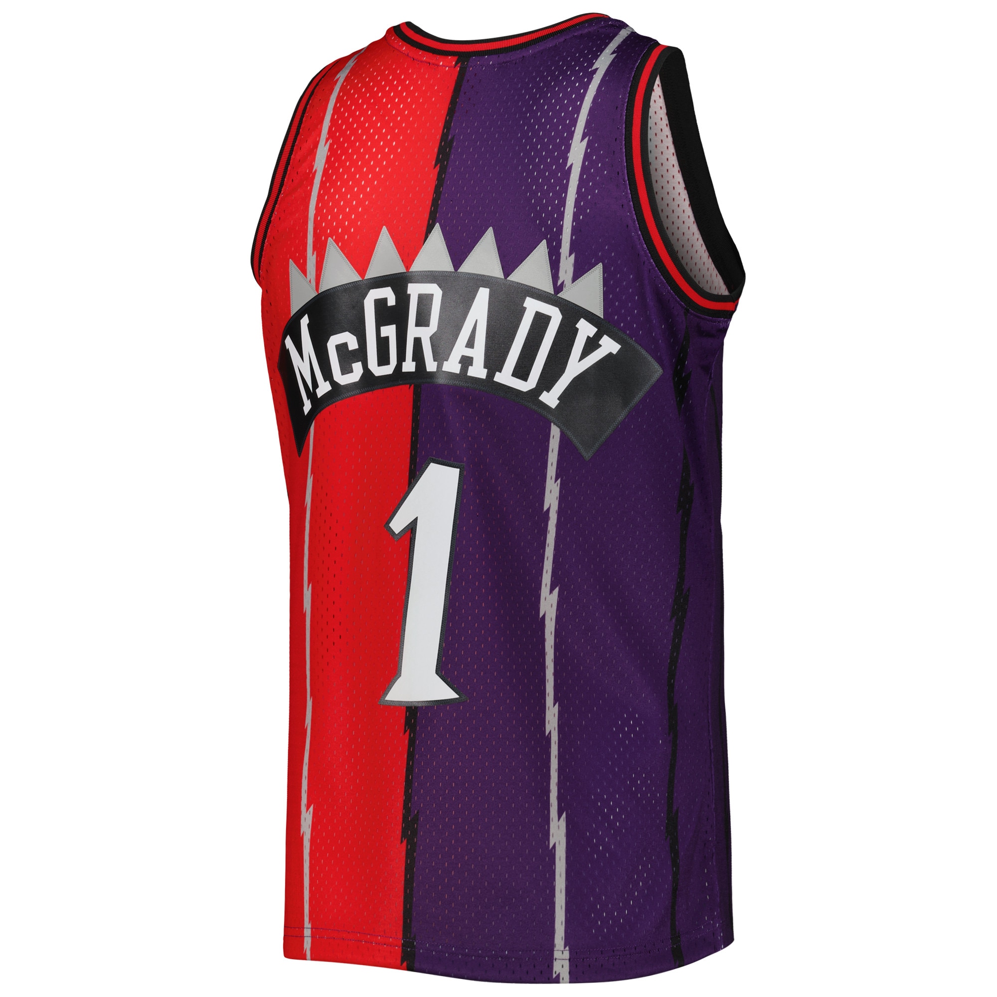 Tracy McGrady Toronto Raptors Mitchell & Ness Hardwood Classics 1998\/99 Split Swingman Jersey - Purple\/Red