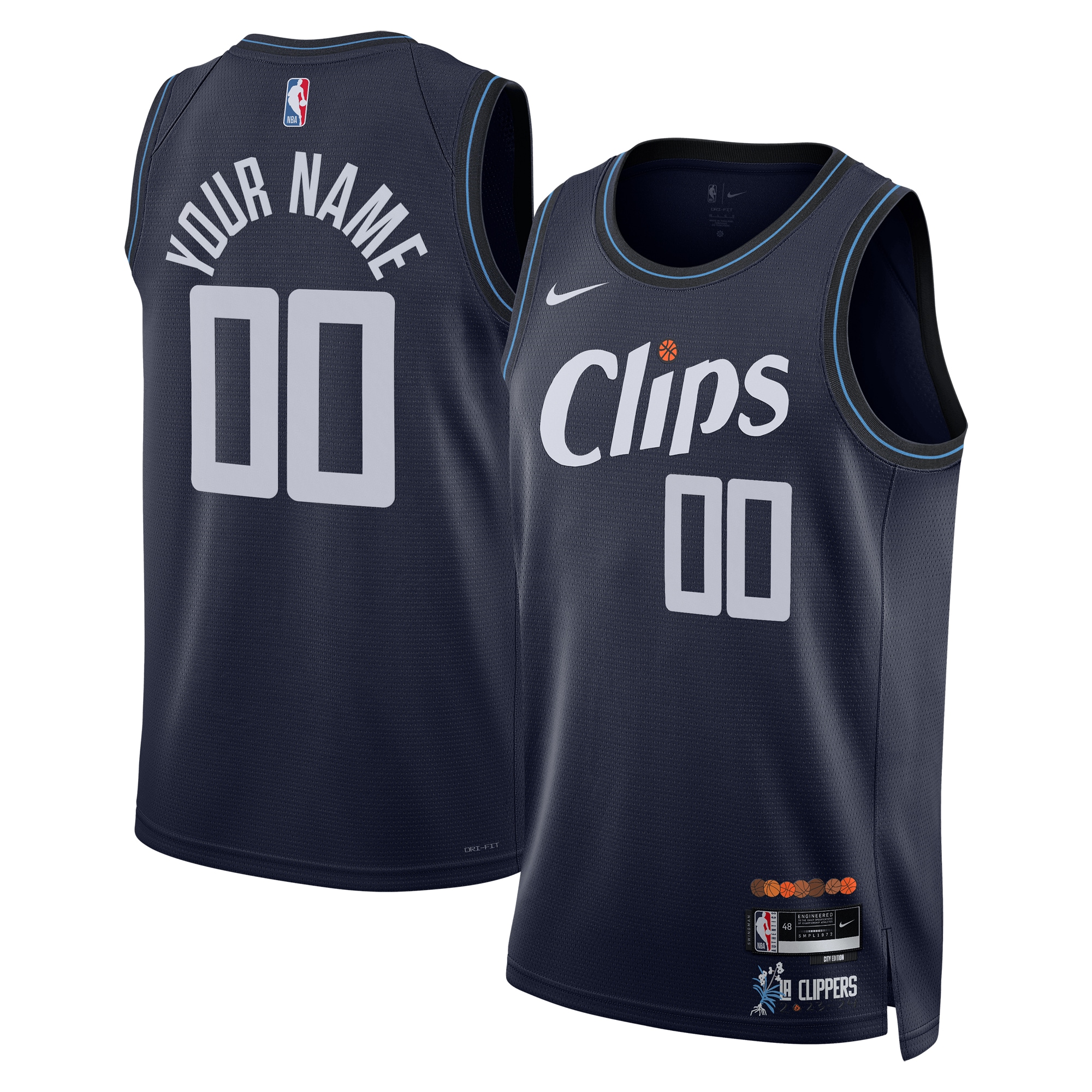 LA Clippers  Unisex 2023\/24 Custom Swingman Jersey - Navy - City Edition