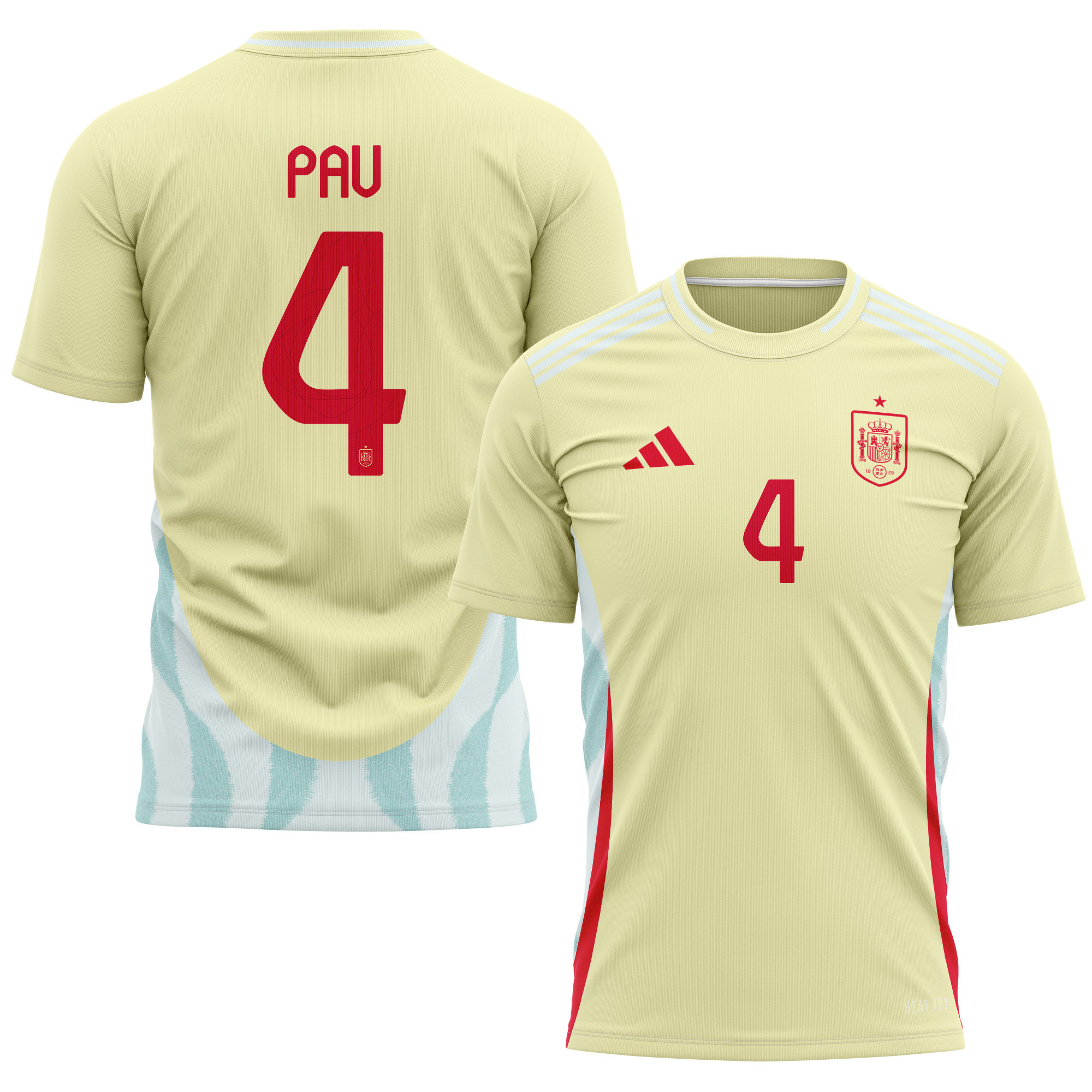 Pau Torres 4 Spain National Team 2024 Away Kits AOP T-shirt - Yellow