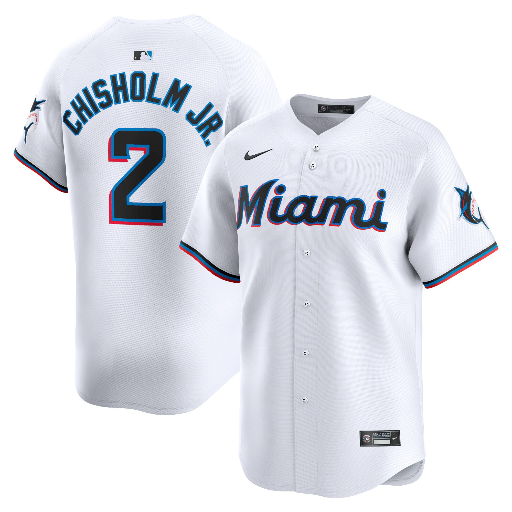 Jazz Chisholm Jr. Miami Marlins  Youth Home Limited Player Jersey - White