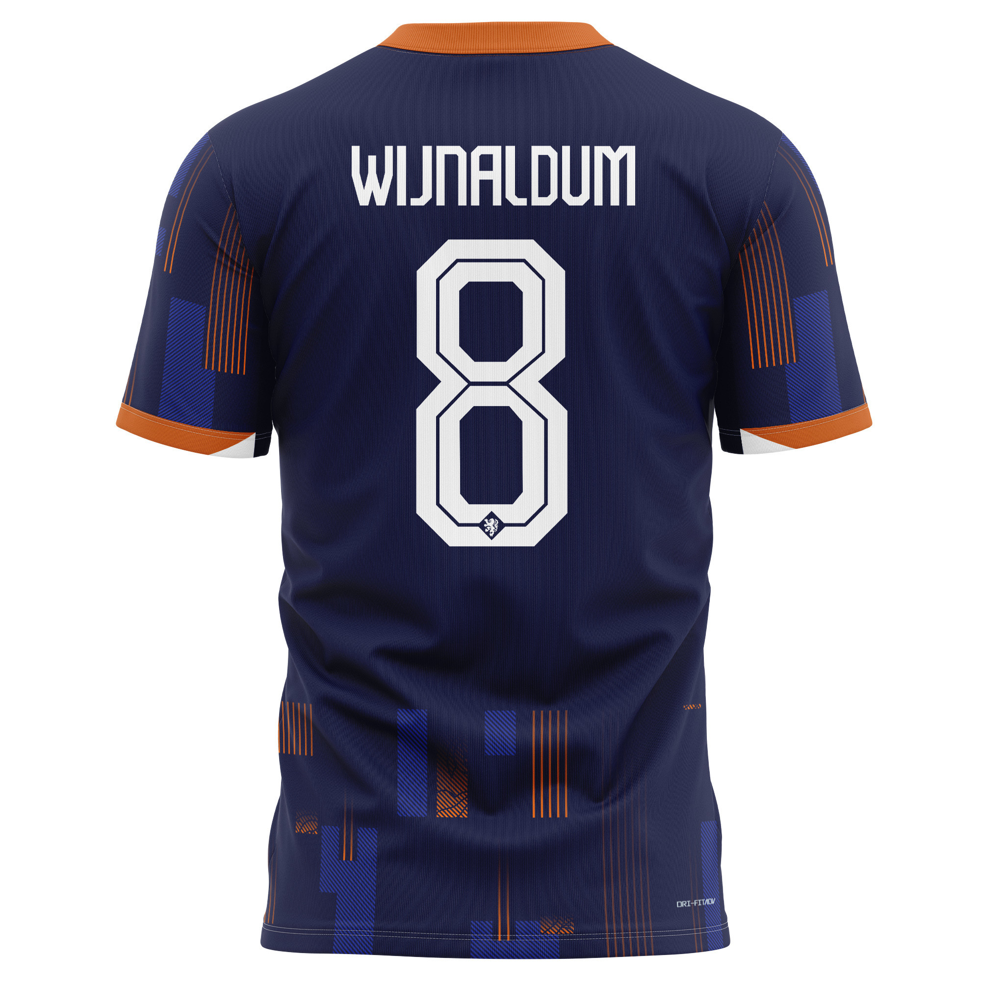 Georginio Wijnaldum 8 Netherlands National Team 2024 Away Kits AOP T-shirt - Navy