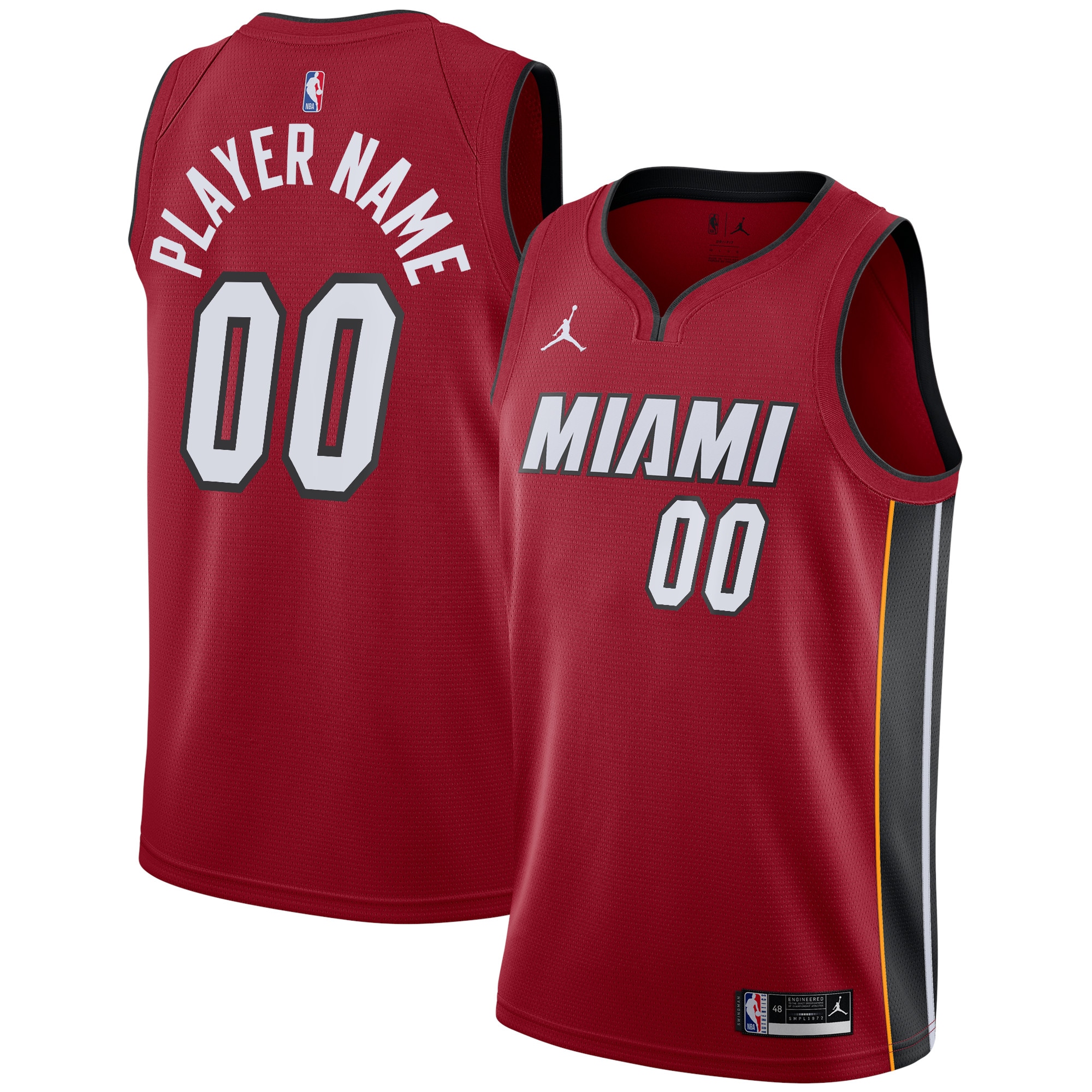 Miami Heat Jordan Brand Swingman Custom Jersey - Statement Edition - Red