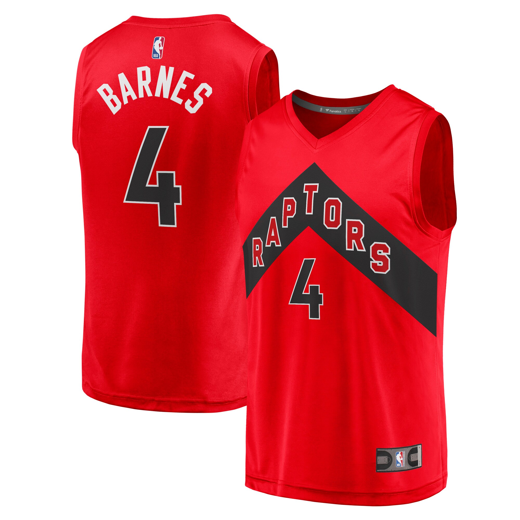 Scottie Barnes Toronto Raptors Fanatics 2021 NBA Draft First Round Pick Fast Break Replica Jersey Red - Icon Edition
