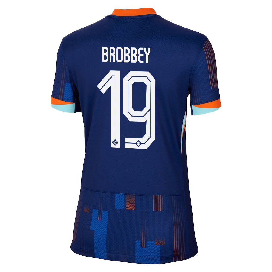 Brian Brobbey 19 Netherlands National Team 2024/25 Away WOMEN Jersey - Navy
