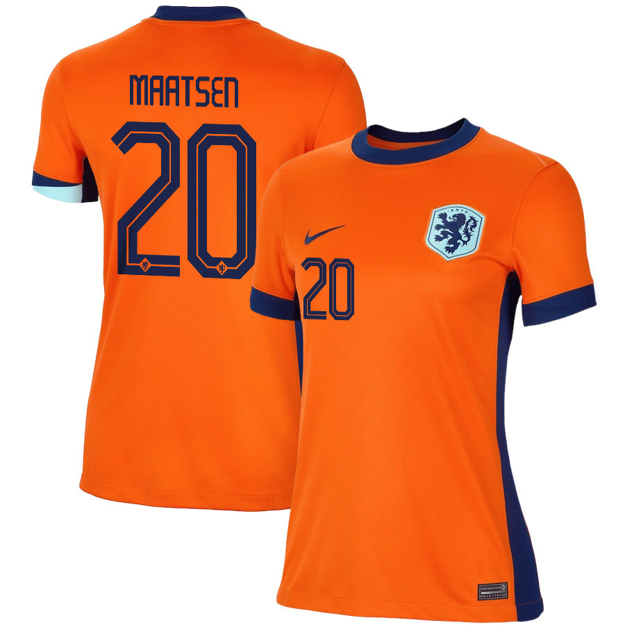 Ian Maatsen 20 Netherlands National Team 2024/25 Home WOMEN Jersey - Orange