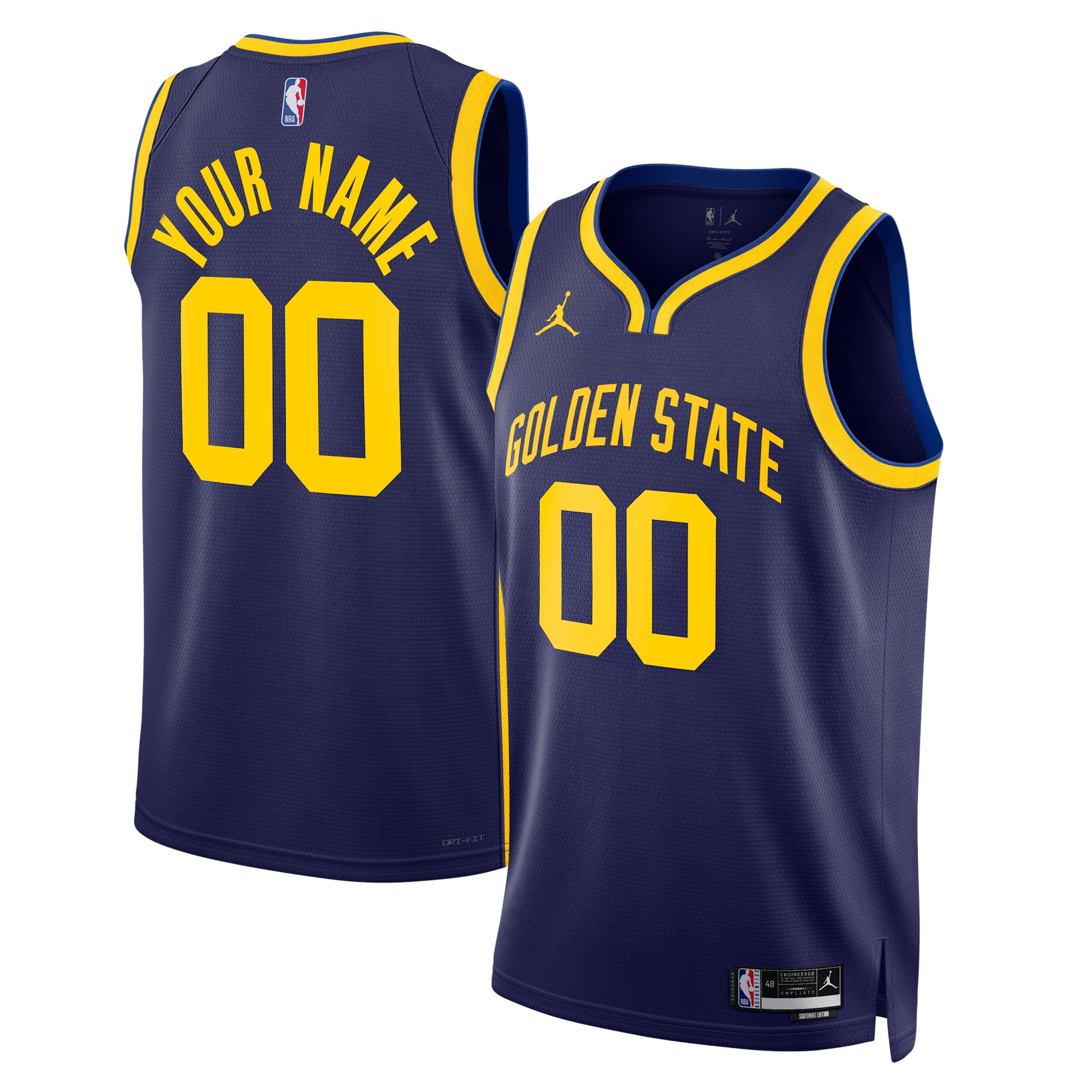 Golden State Warriors Jordan Brand Unisex 2022\/23 Swingman Custom Jersey - Statement Edition - Blue