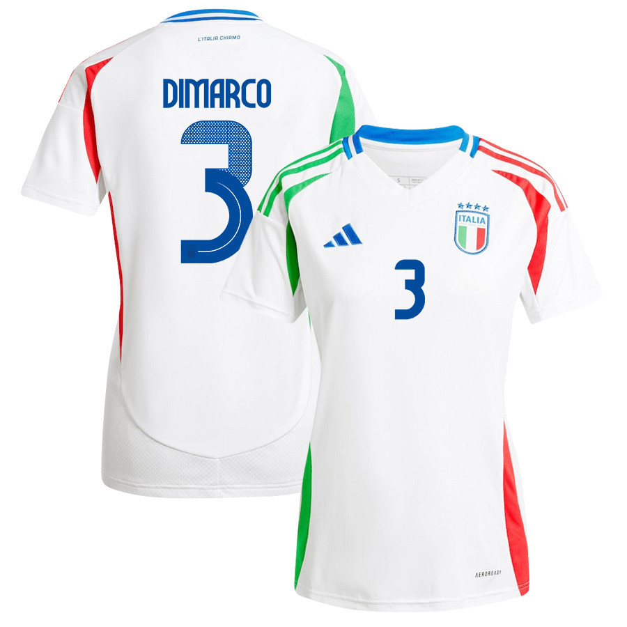Federico Dimarco 3 Italy National Team 2024/25 Away Women Jersey - White