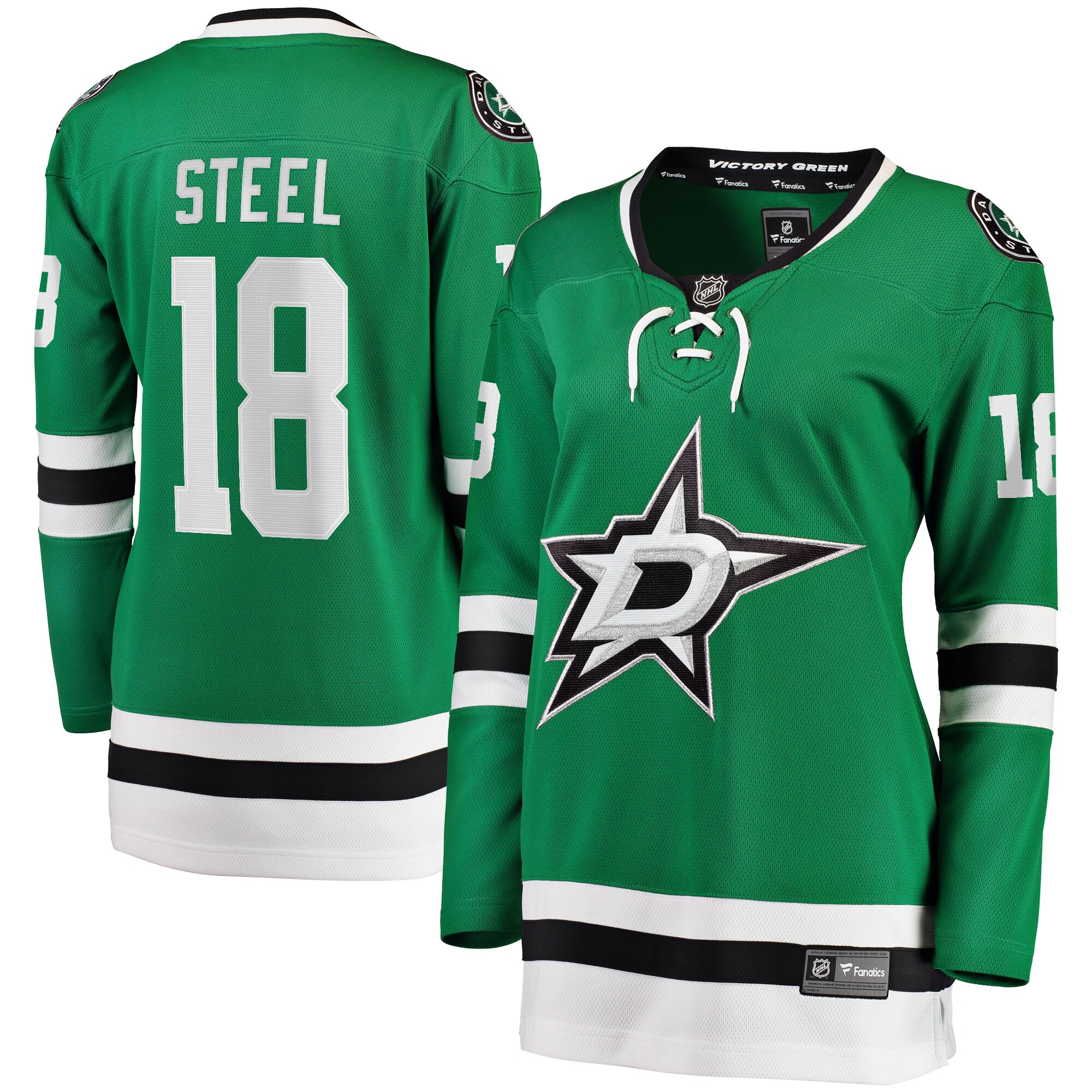 Sam Steel Dallas Stars Fanatics Women's Home Breakaway Player Jersey - Kelly Green