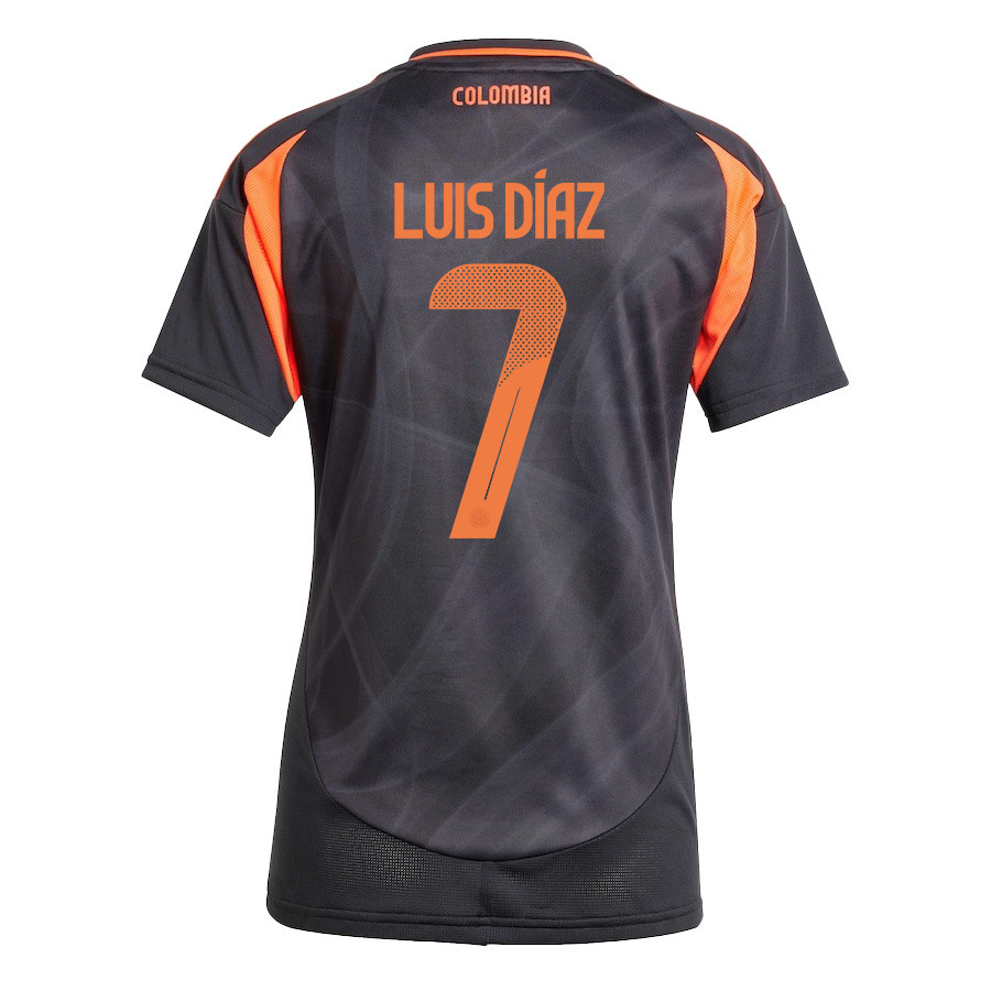 Luis Díaz 7 Colombia National Team 2024/25 Away Women Jersey - Black