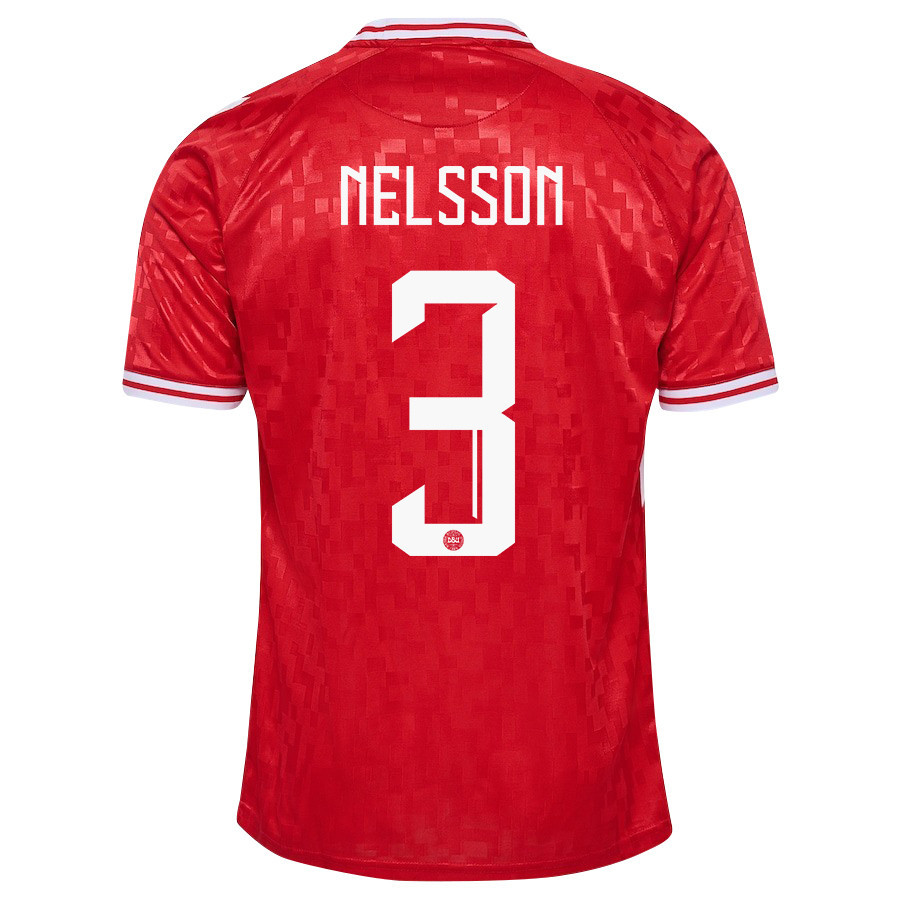 Victor Nelsson 3 Denmark National Team 2024/25 Home Men Jersey - Red