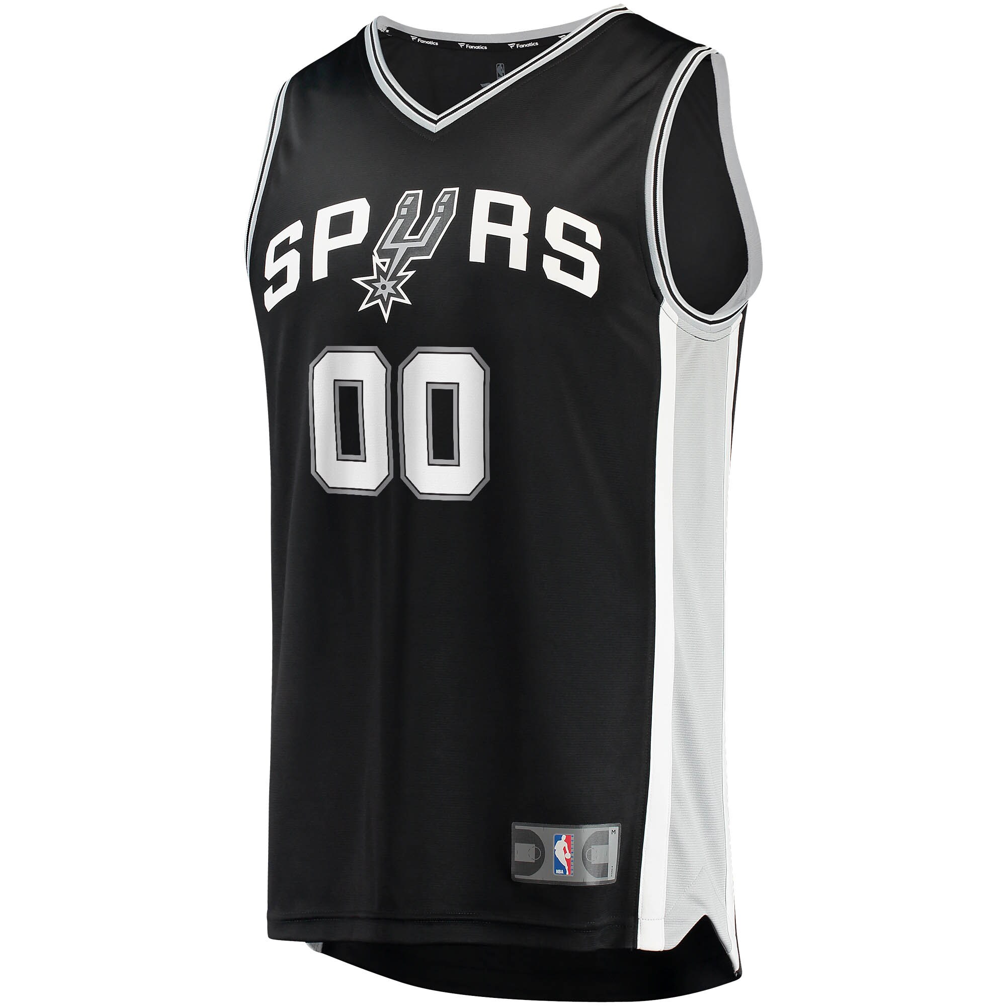 San Antonio Spurs Fanatics Fast Break Custom Replica Jersey Black - Icon Edition