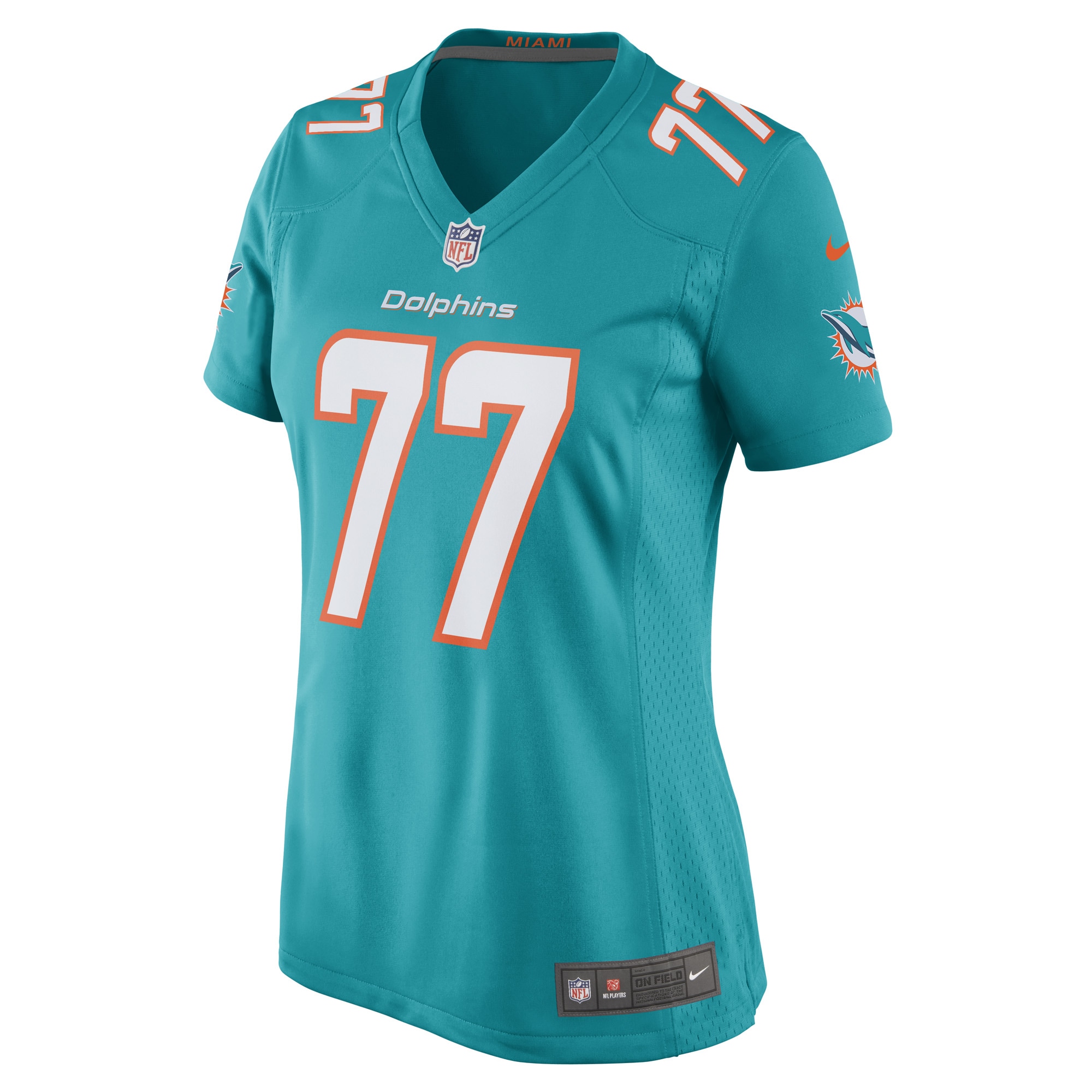 John Jenkins Miami Dolphins  Women's Game Player Jersey - Aqua
