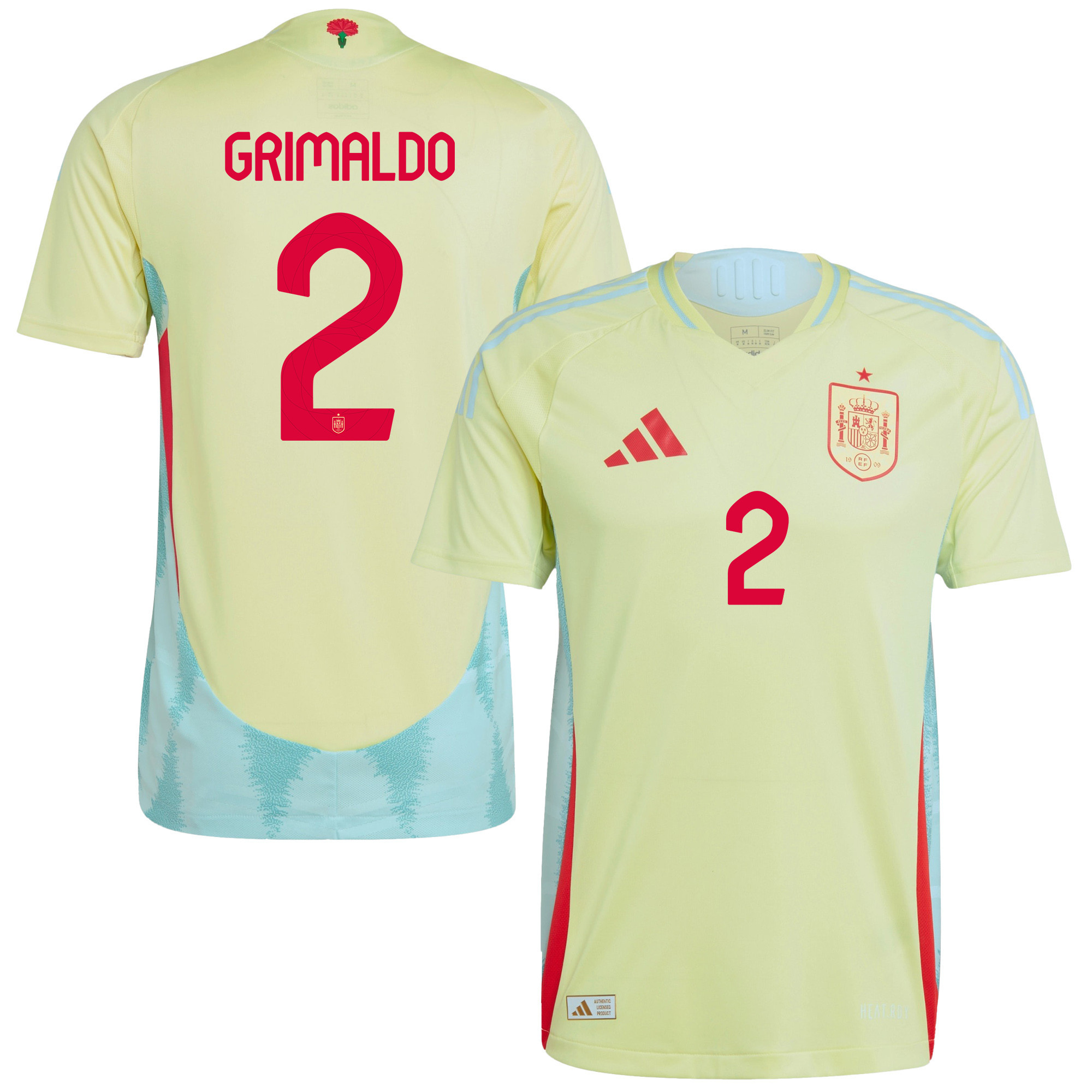 Alex Grimaldo 2 Spain National Team 2024 Away Men Jersey - Yellow