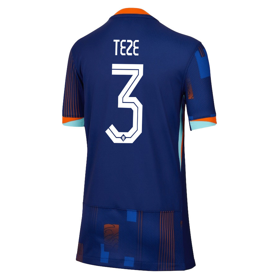 Jordan Teze 3 Netherlands National Team 2024/25 Away YOUTH Jersey - Navy