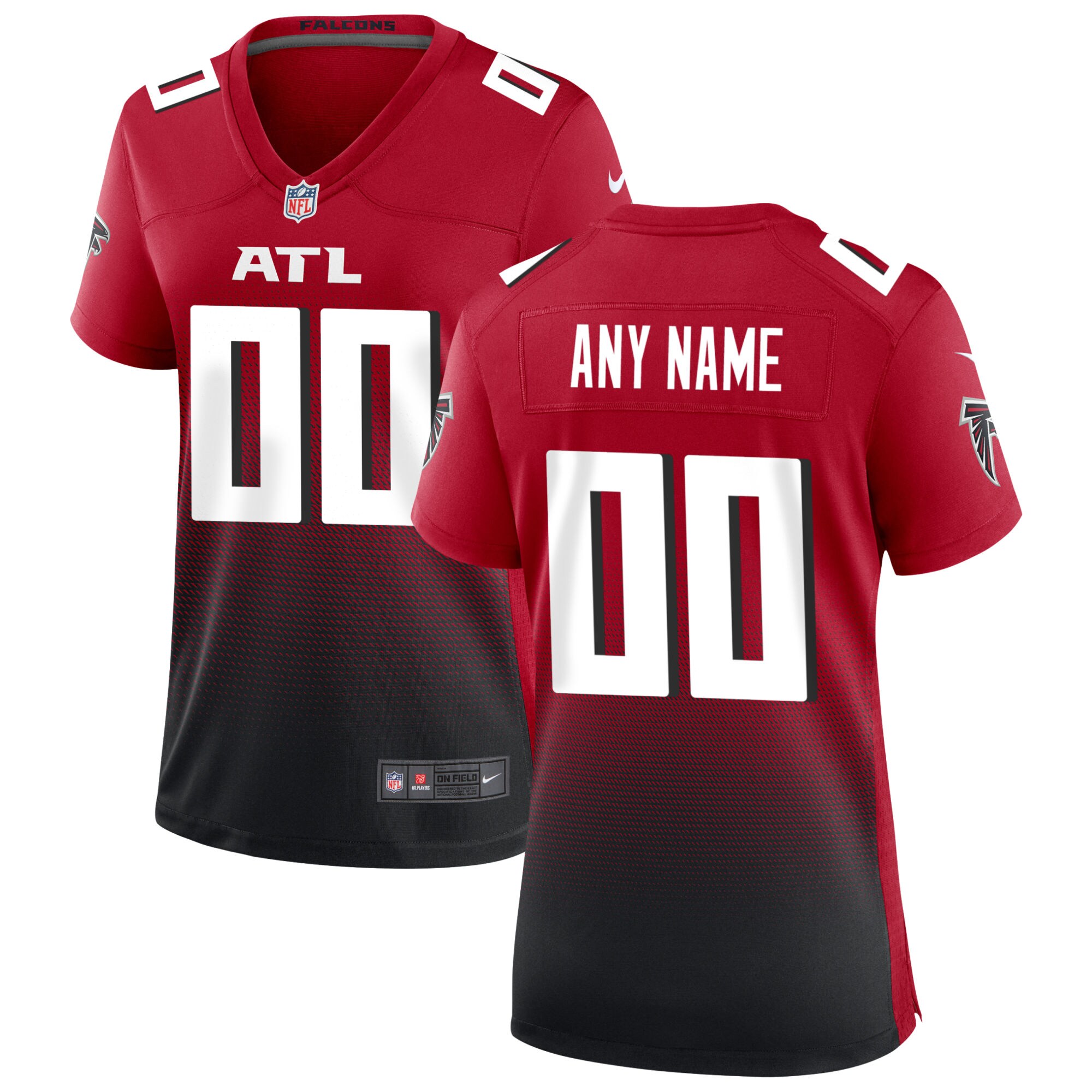 Atlanta Falcons  Women's Alternate Custom Game Jersey - Red