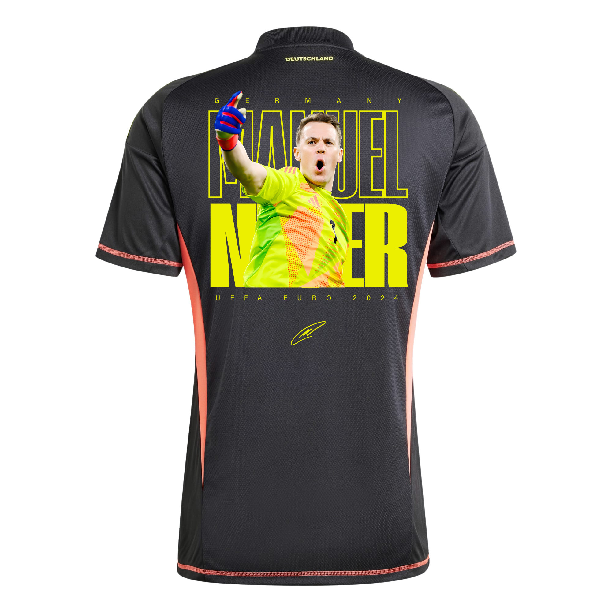 Manuel Neuer Signed Legendary Guardian Germany National Team 2024 Goalkeeper Men Jersey - Black