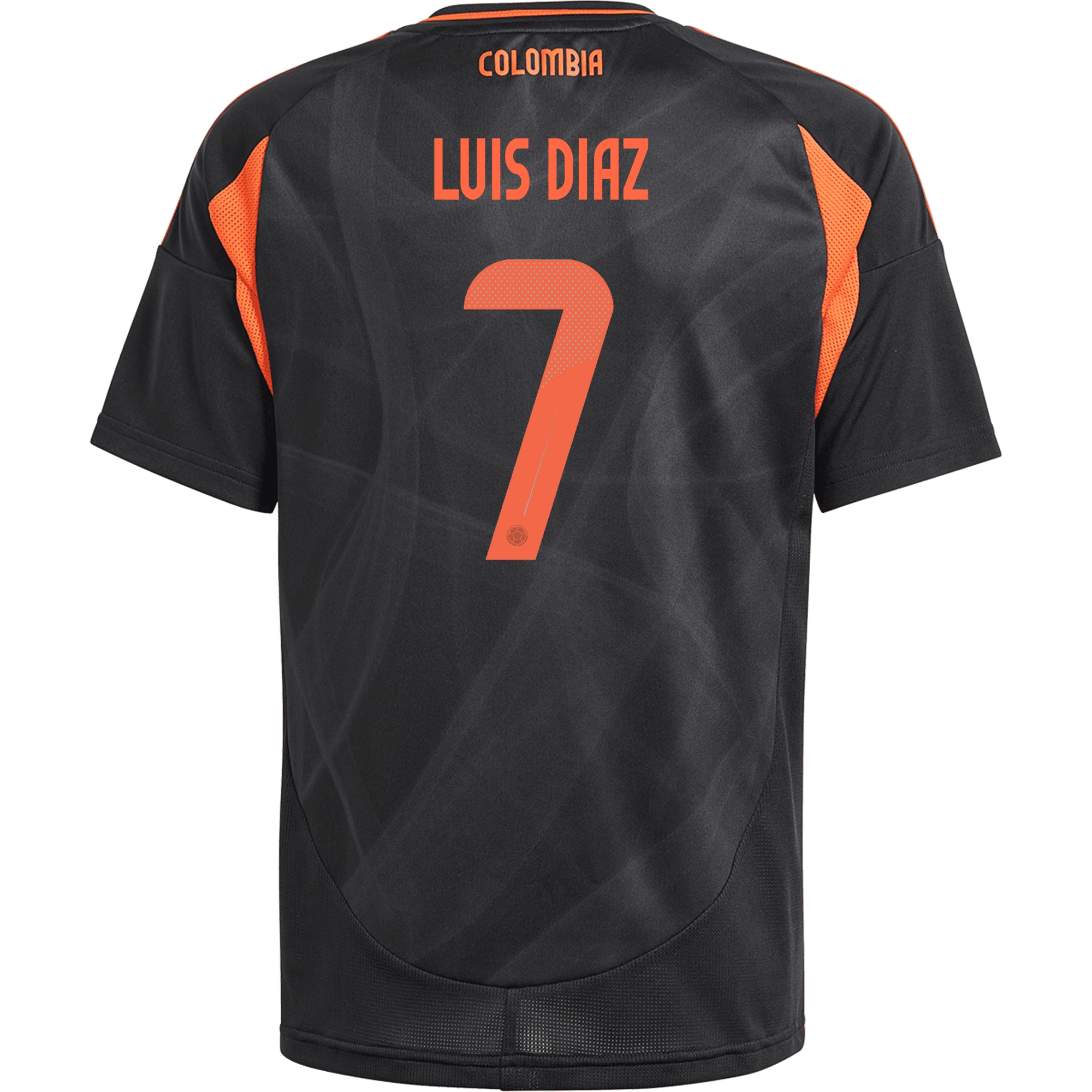 Luis Díaz 7 Colombia National Team 2024 Away YOUTH Jersey - Black
