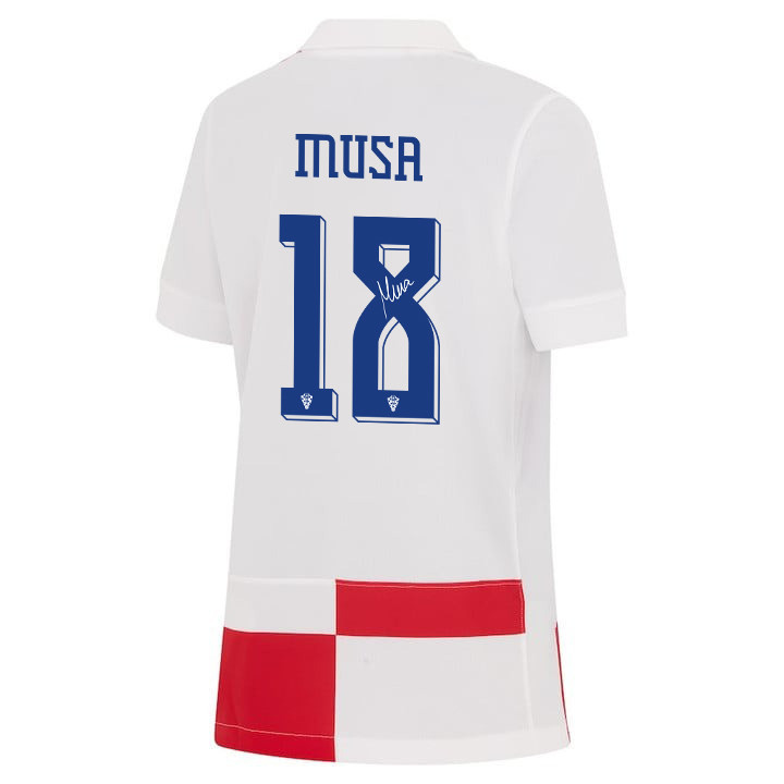 Petar Musa 18 Signed Croatia National Team 2024 Home YOUTH Jersey Autographed - White