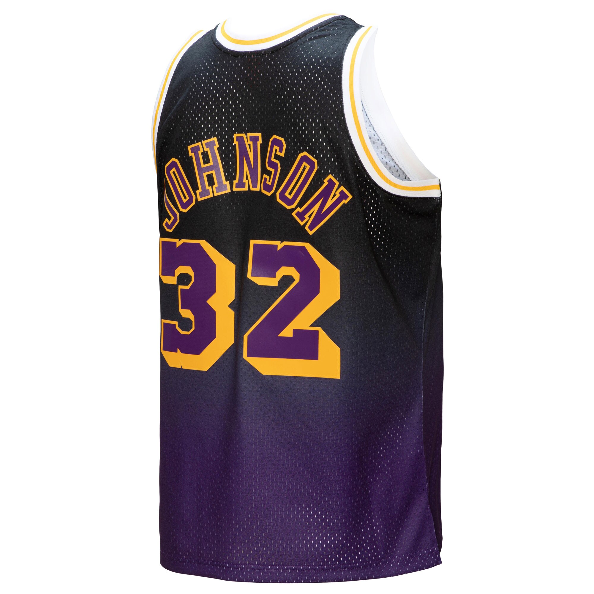 Magic Johnson Los Angeles Lakers Mitchell & Ness 1984\/85 Hardwood Classics Fadeaway Swingman Player Jersey - Purple\/Black