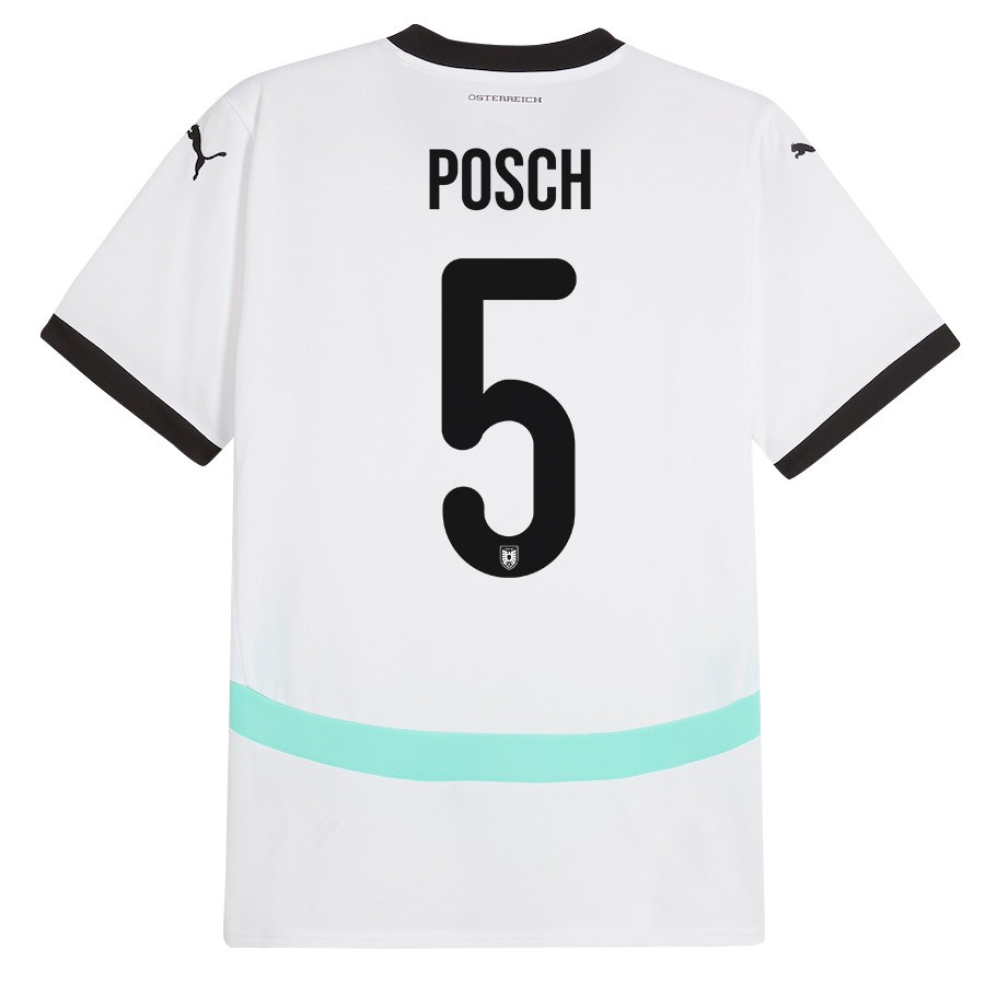 Stefan Posch 5 Austria National Team 2024/25 Away Men Jersey - White