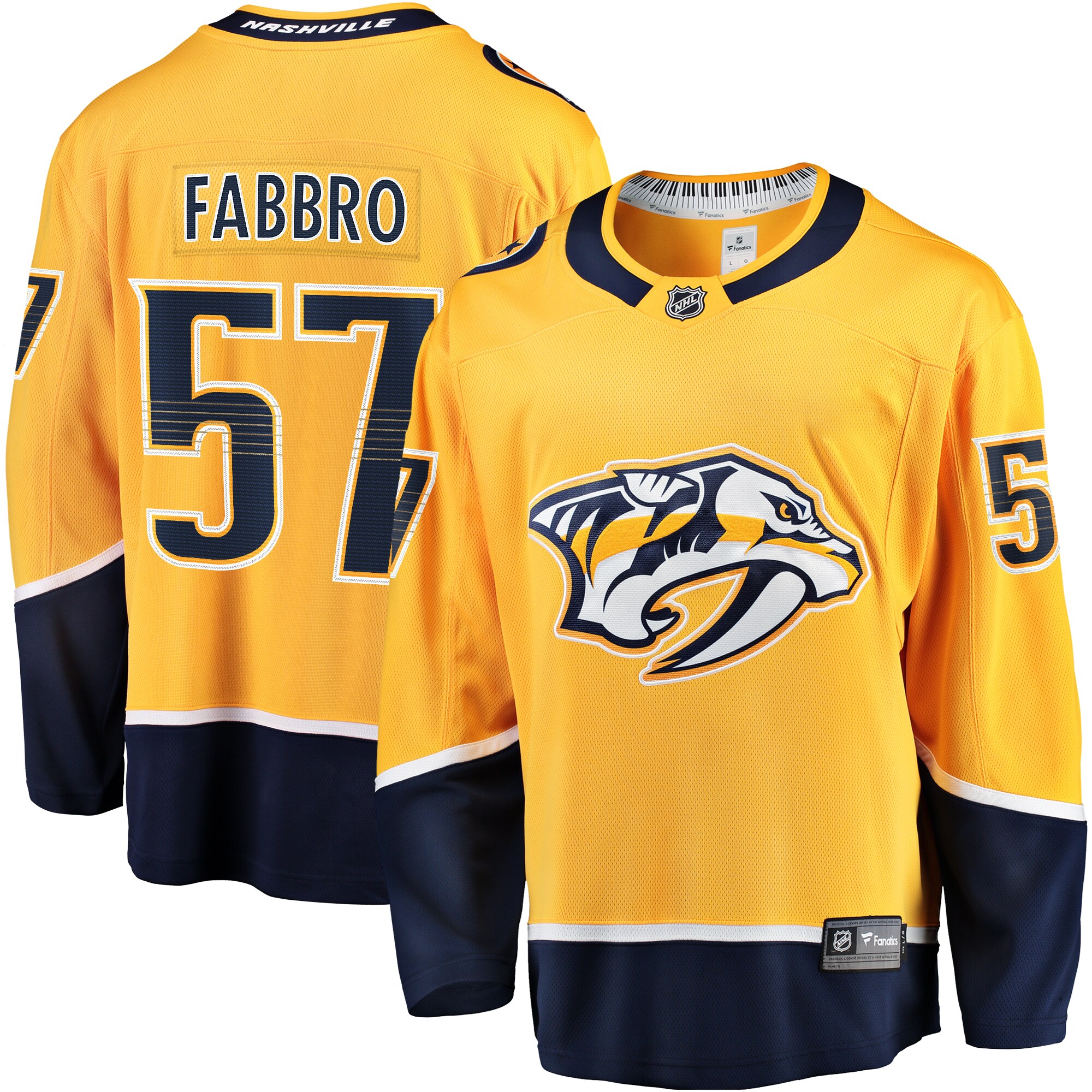 Dante Fabbro Nashville Predators Fanatics Replica Player Jersey - Gold