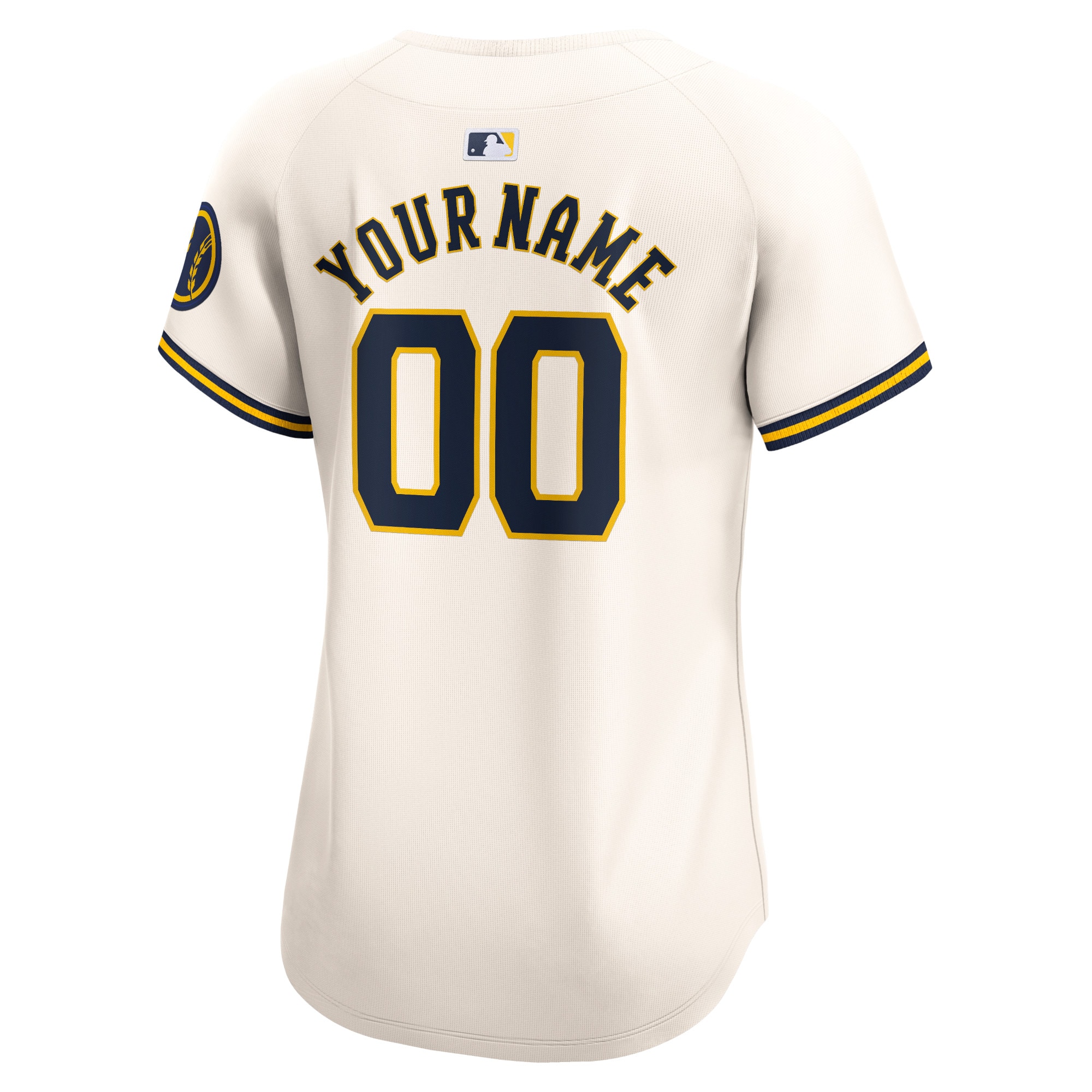 Milwaukee Brewers  Women's Home Limited Custom Jersey - Cream