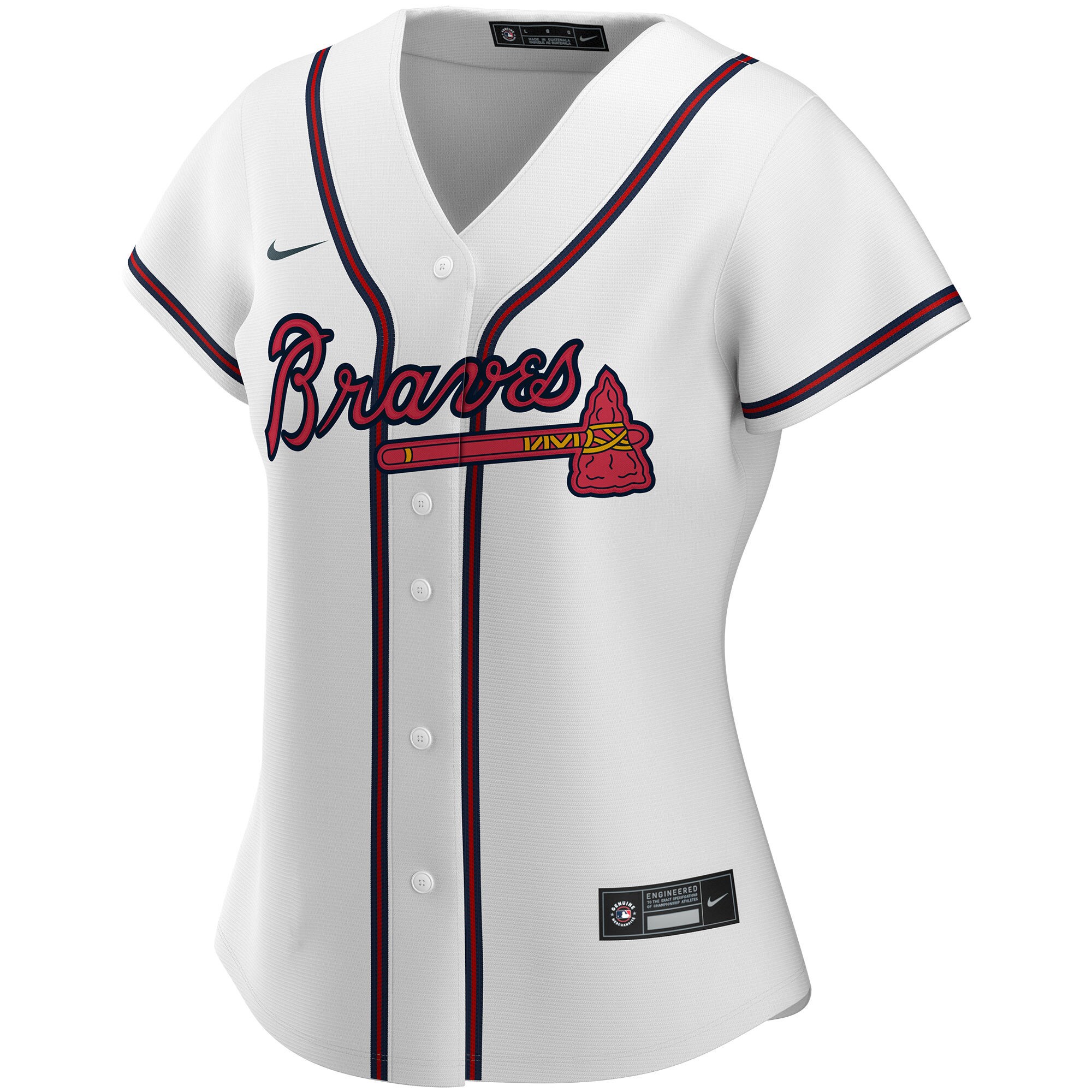 Atlanta Braves  Women's Home Replica Custom Jersey - White