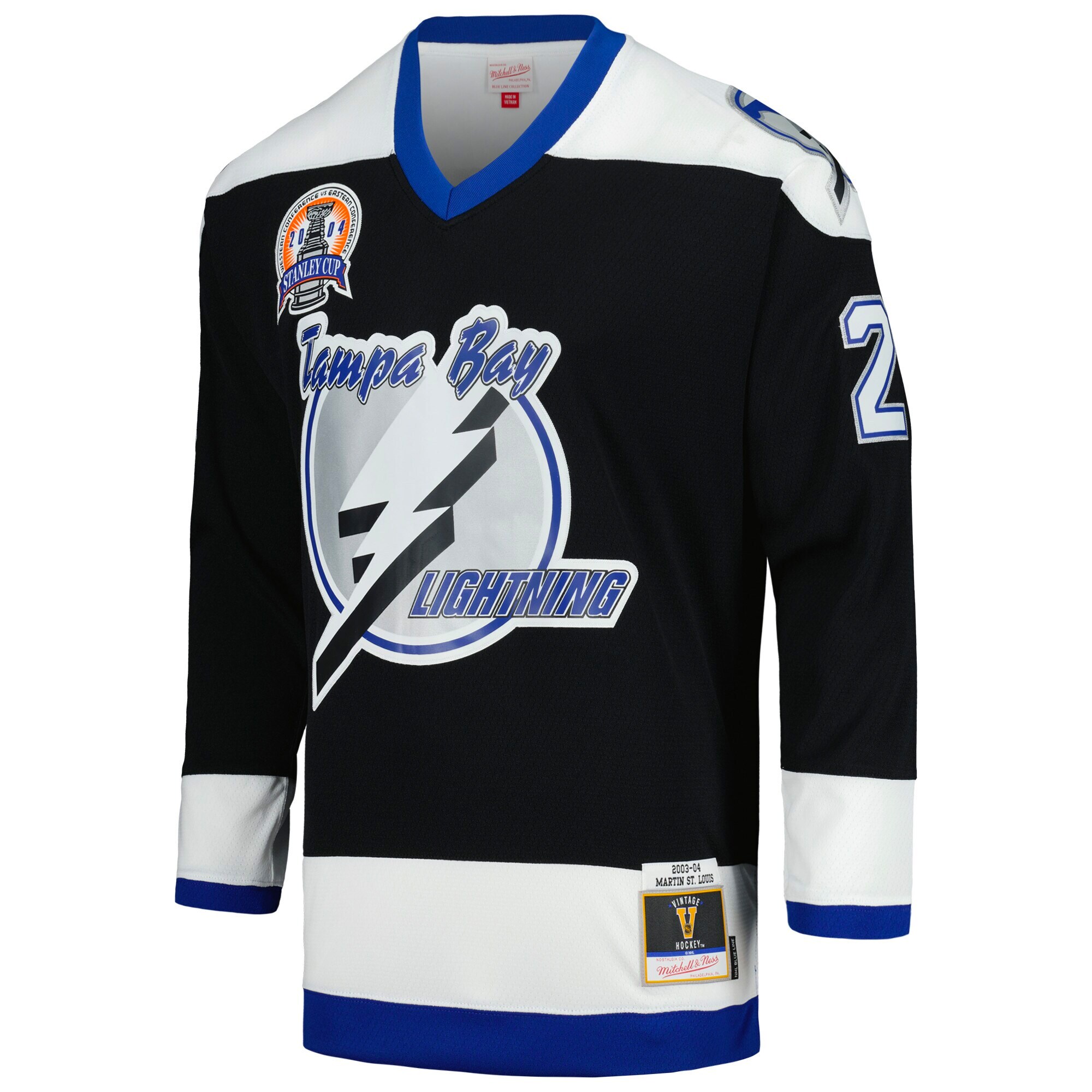 Martin St. Louis Tampa Bay Lightning Mitchell & Ness 2004 Stanley Cup Champions Blue Line Player Jersey - Black