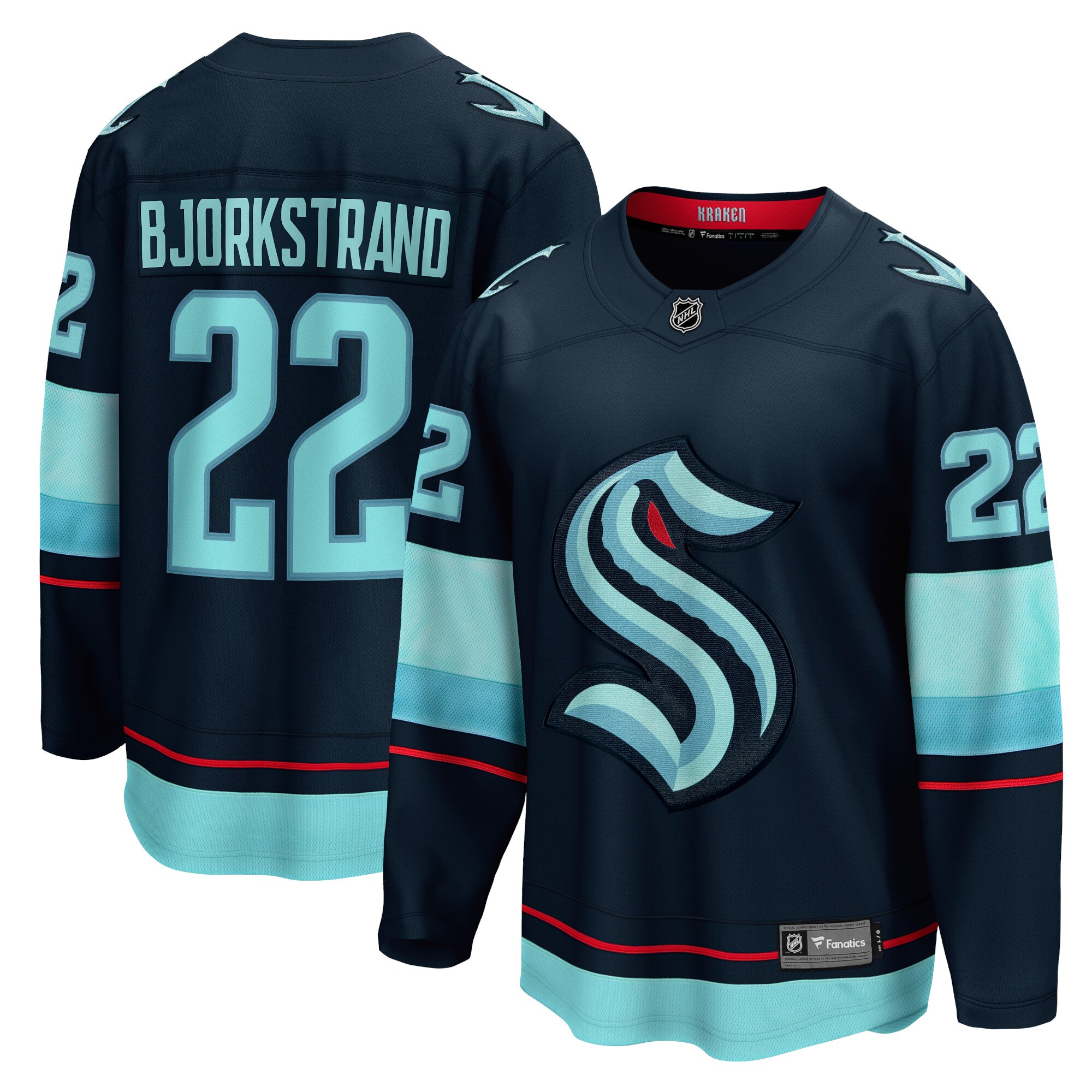 Oliver Bjorkstrand Seattle Kraken Fanatics Home Breakaway Player Jersey - Deep Sea Blue