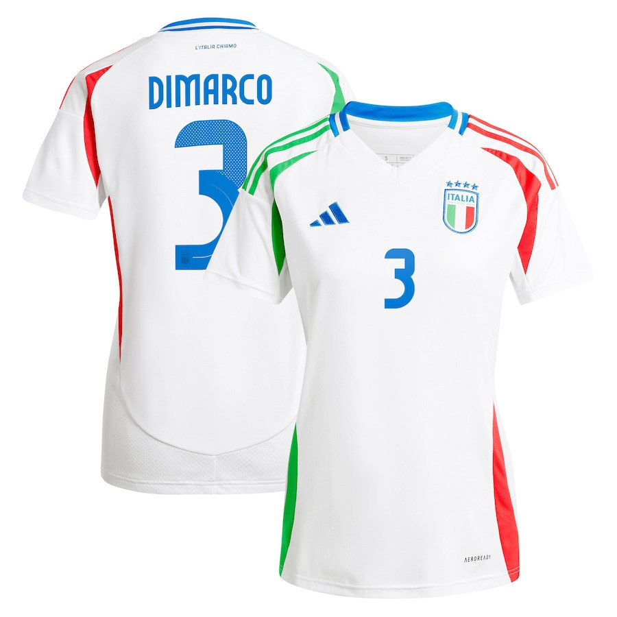 Federico Dimarco 3 Italy National Team 2024 Away Women Jersey - White