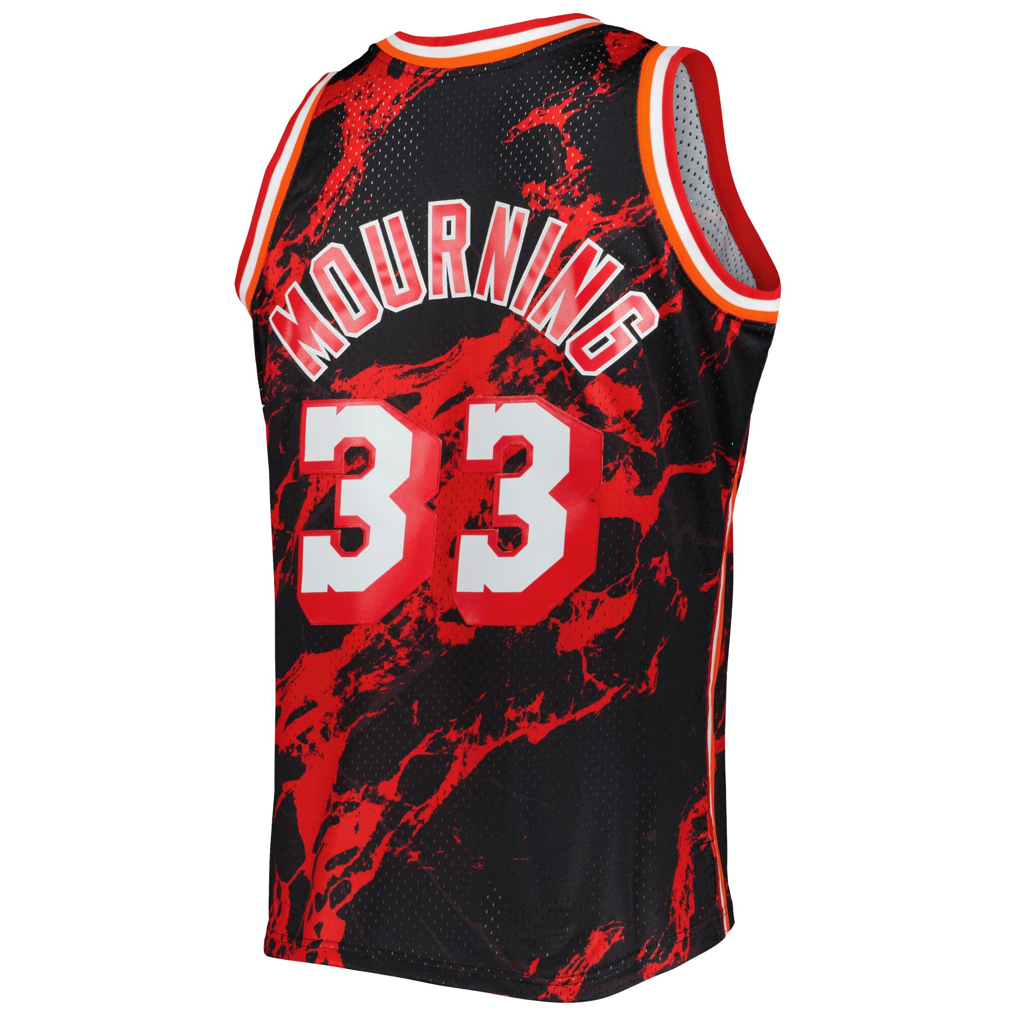 Alonzo Mourning Miami Heat Mitchell & Ness 1996\/97 Hardwood Classics Marble Swingman Jersey - Black