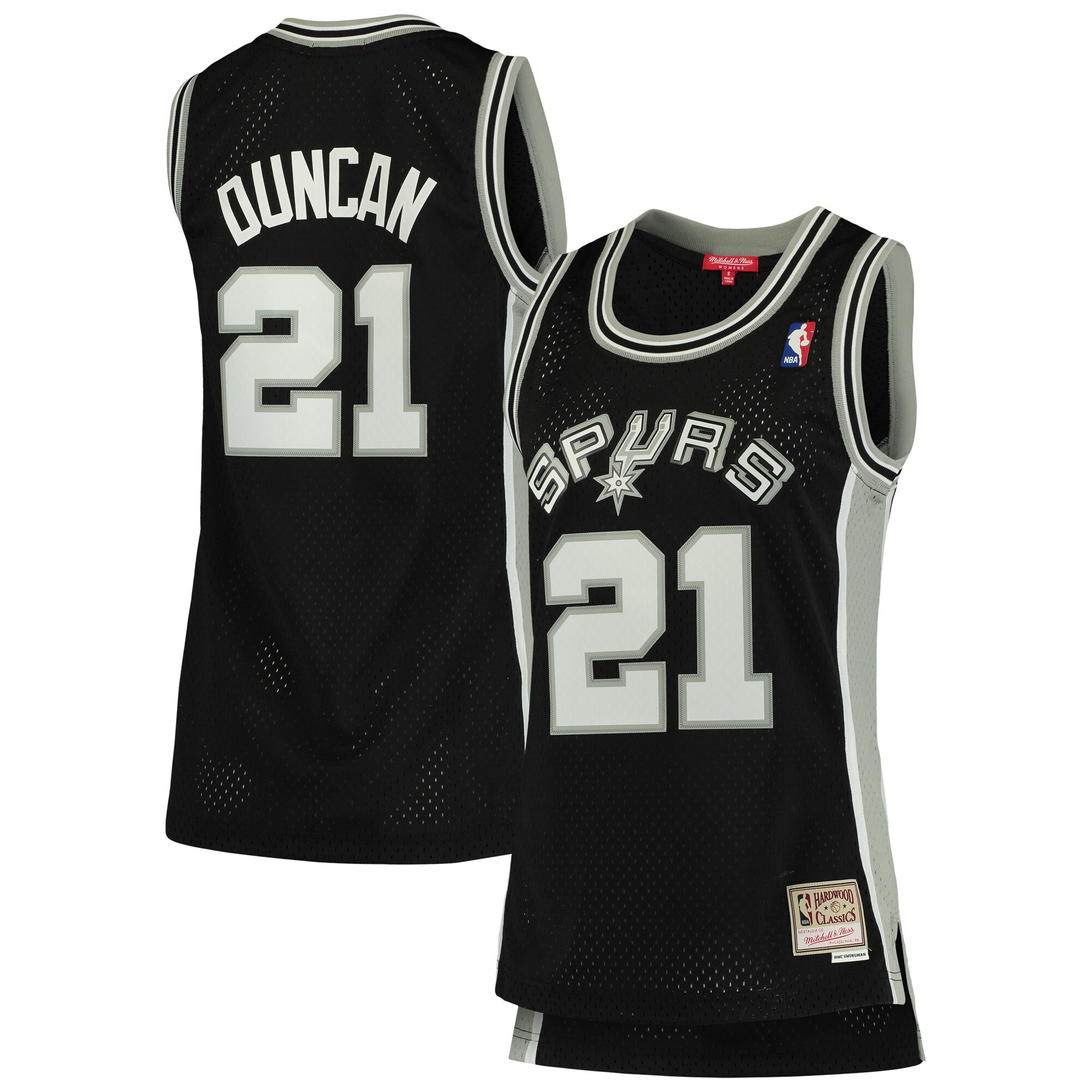 Tim Duncan San Antonio Spurs Mitchell & Ness Women's 1998\/99 Hardwood Classics Swingman Jersey - Black