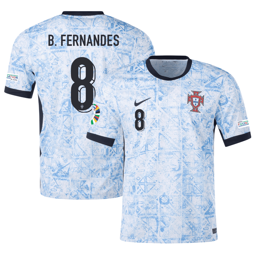 Bruno Fernandes 8 Portugal National Team 2024 Away Men Jersey - Cream