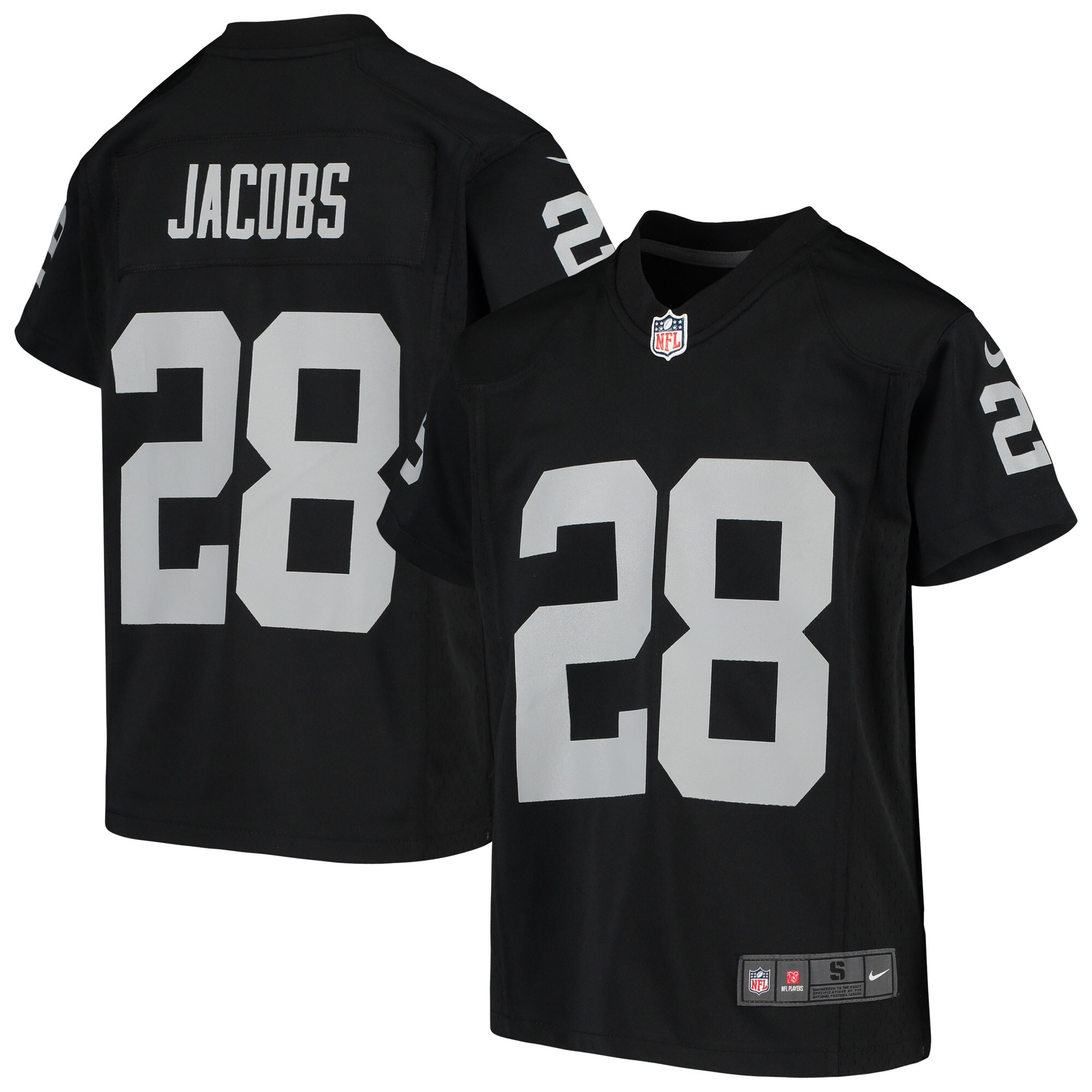Josh Jacobs Las Vegas Raiders  Youth Game Jersey - Black