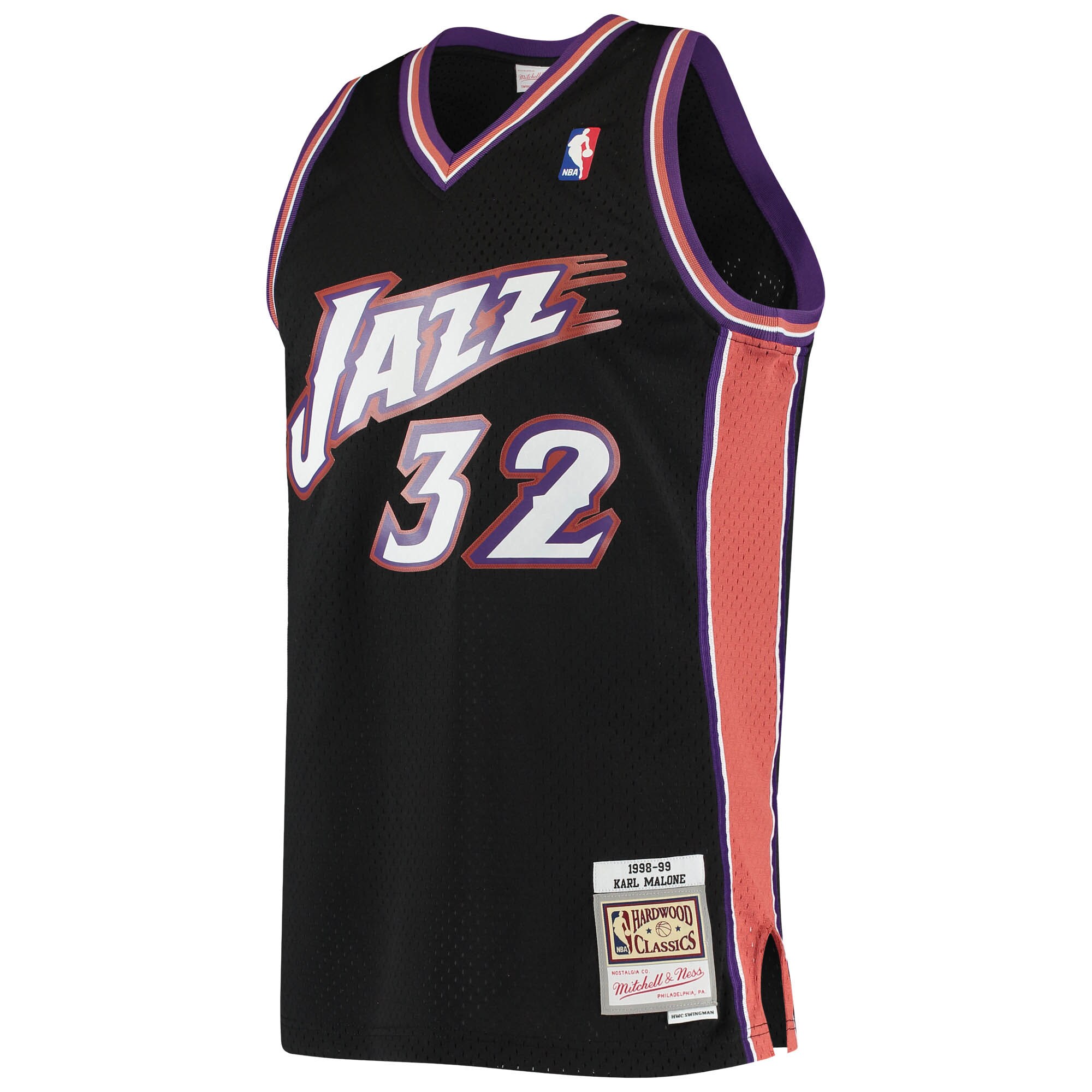 Karl Malone Utah Jazz Mitchell & Ness 2001\/02 Hardwood Classics Swingman Jersey - Black