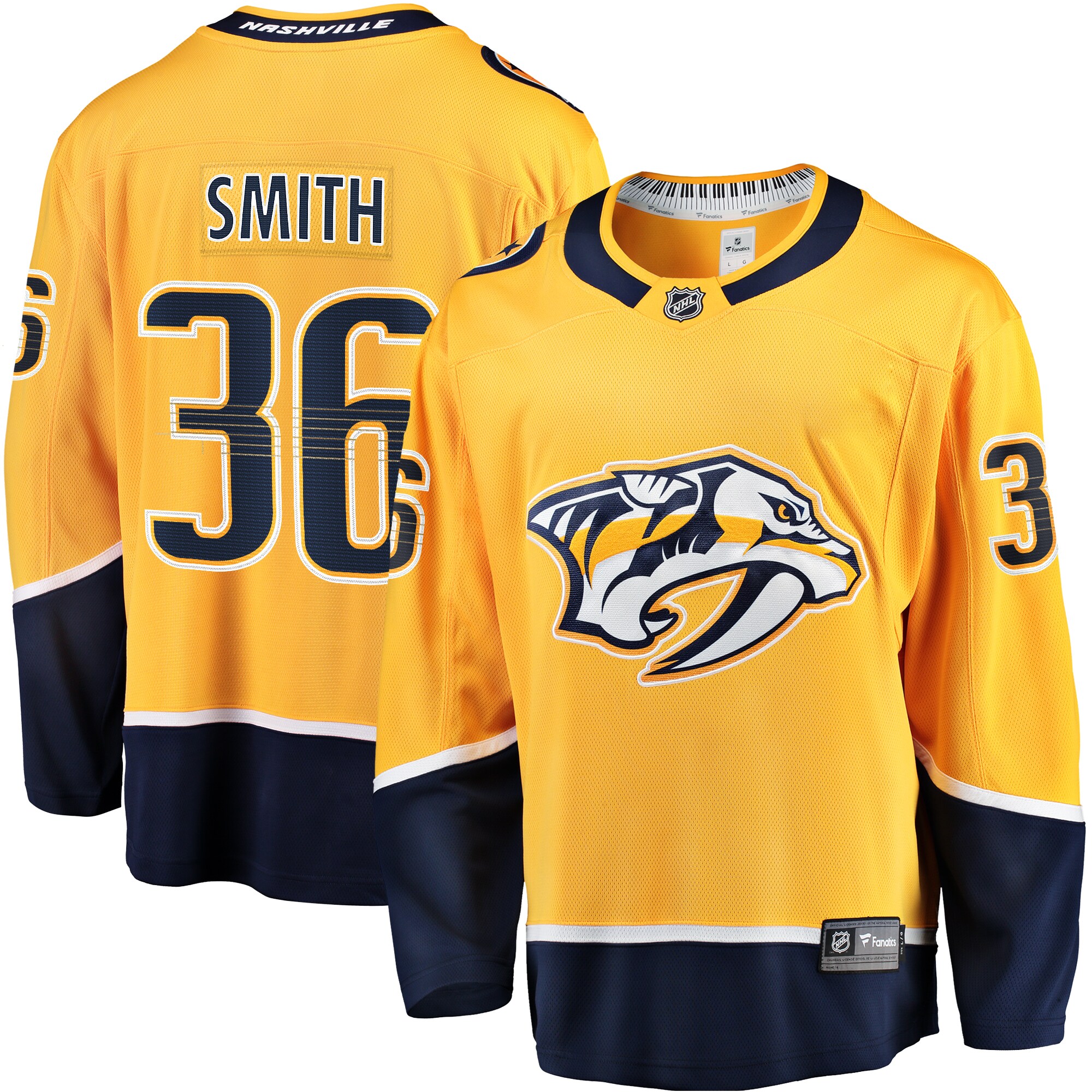 Cole Smith Nashville Predators Fanatics  Premier Breakaway Player Jersey - Gold