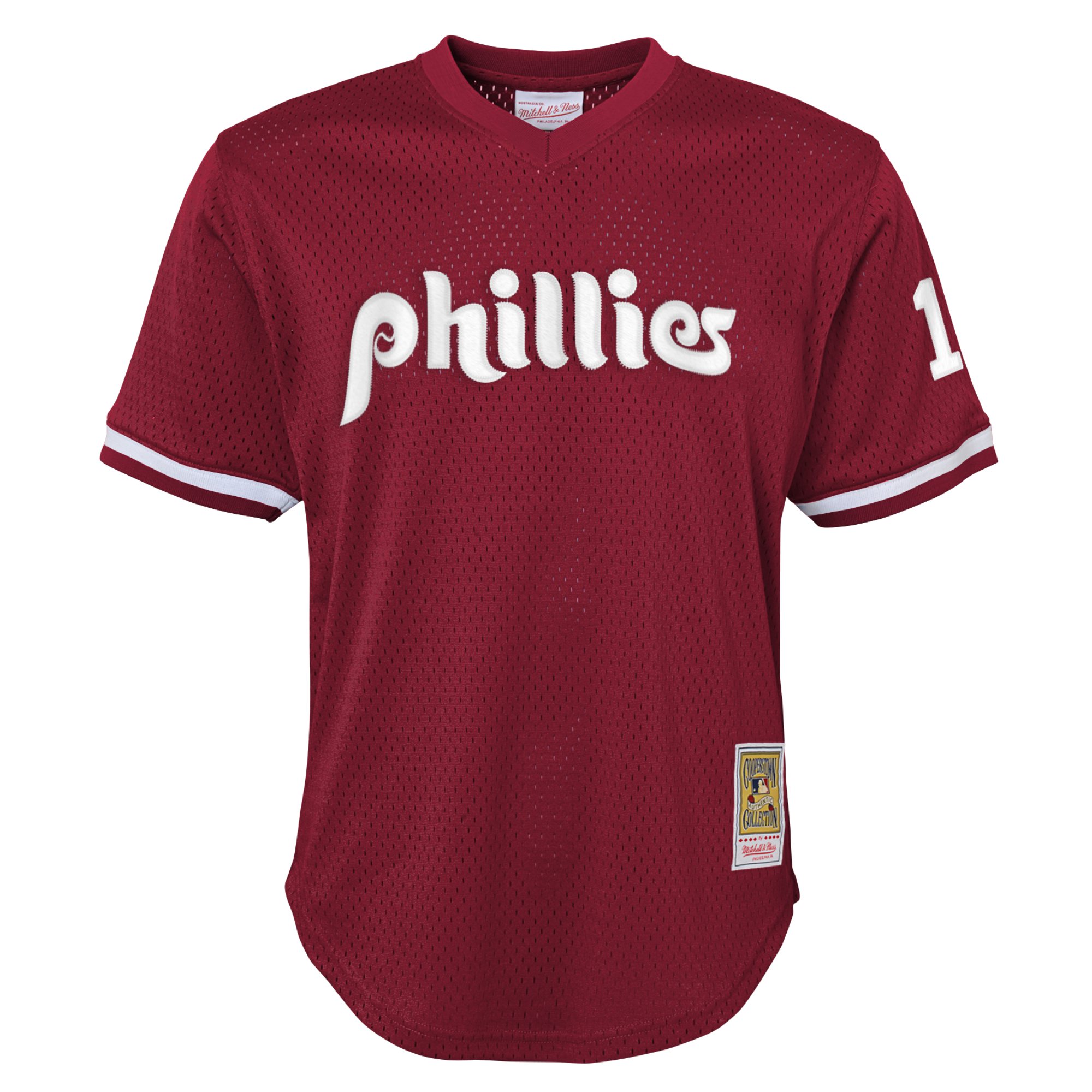 Darren Daulton Philadelphia Phillies Mitchell & Ness Youth Cooperstown Collection\u00c2\u00a0Mesh Batting Practice Jersey - Burgundy