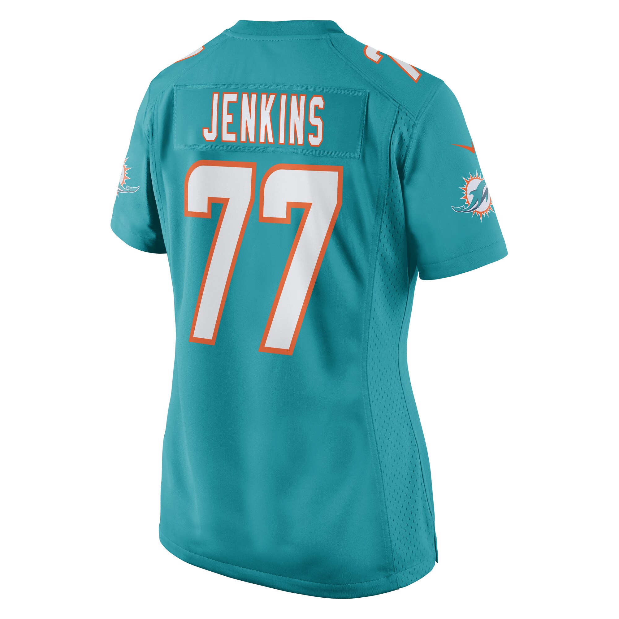 John Jenkins Miami Dolphins  Women's Game Player Jersey - Aqua