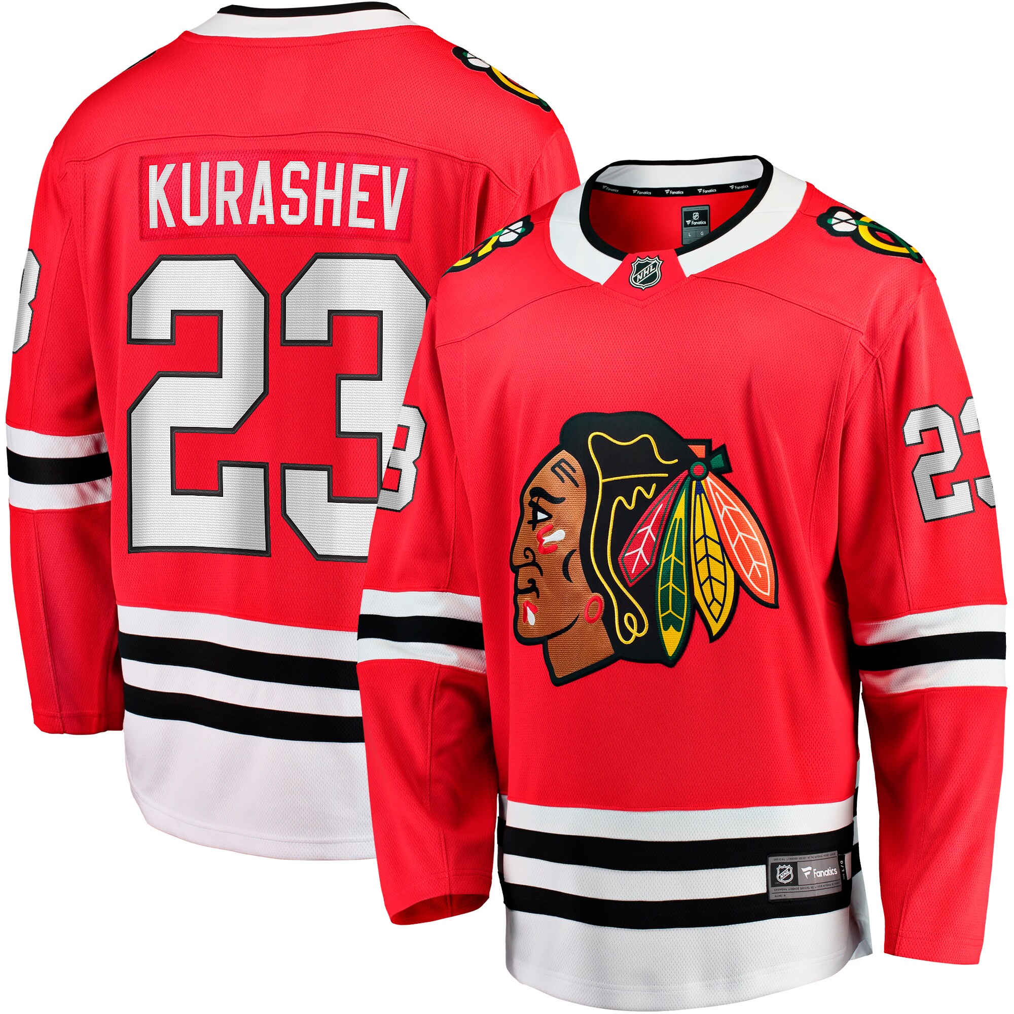 Philipp Kurashev Chicago Blackhawks Fanatics Home Breakaway Player Jersey - Red