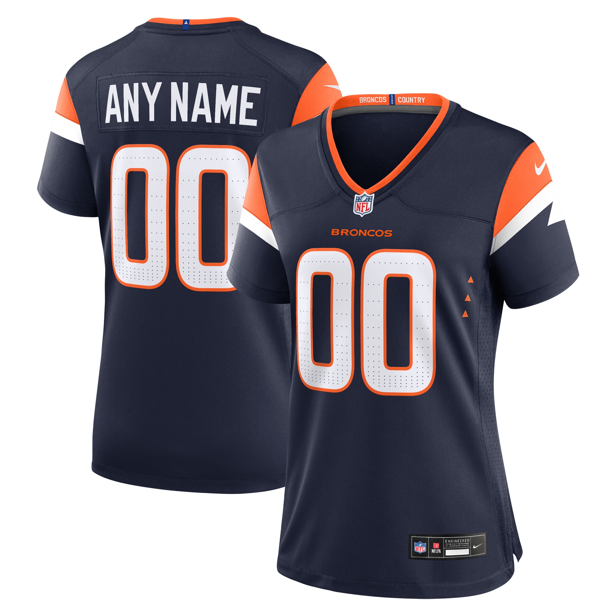 Denver Broncos  Women's Alternate Custom Game Jersey  - Navy