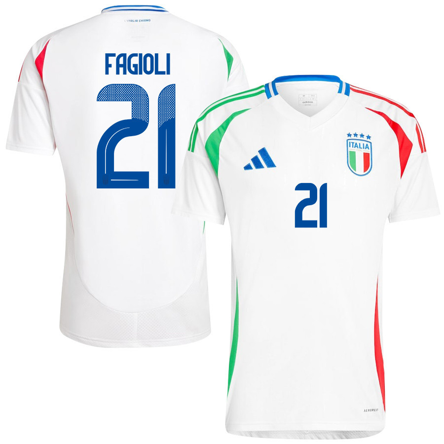 Nicolo Fagioli 21 Italy National Team 2024/25 Away Men Jersey - White