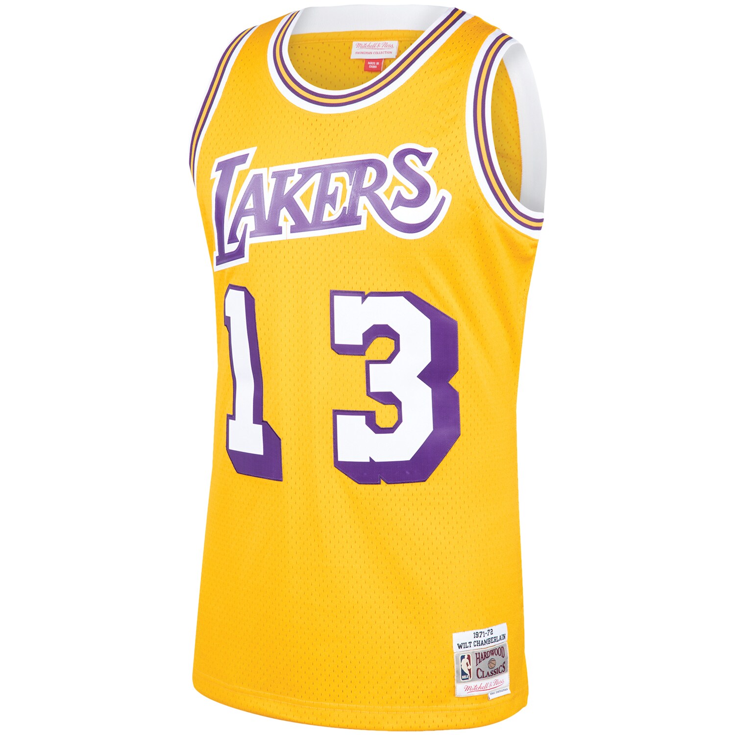Wilt Chamberlain Los Angeles Lakers Mitchell & Ness 1971\/72 Hardwood Classics Swingman Jersey - Gold