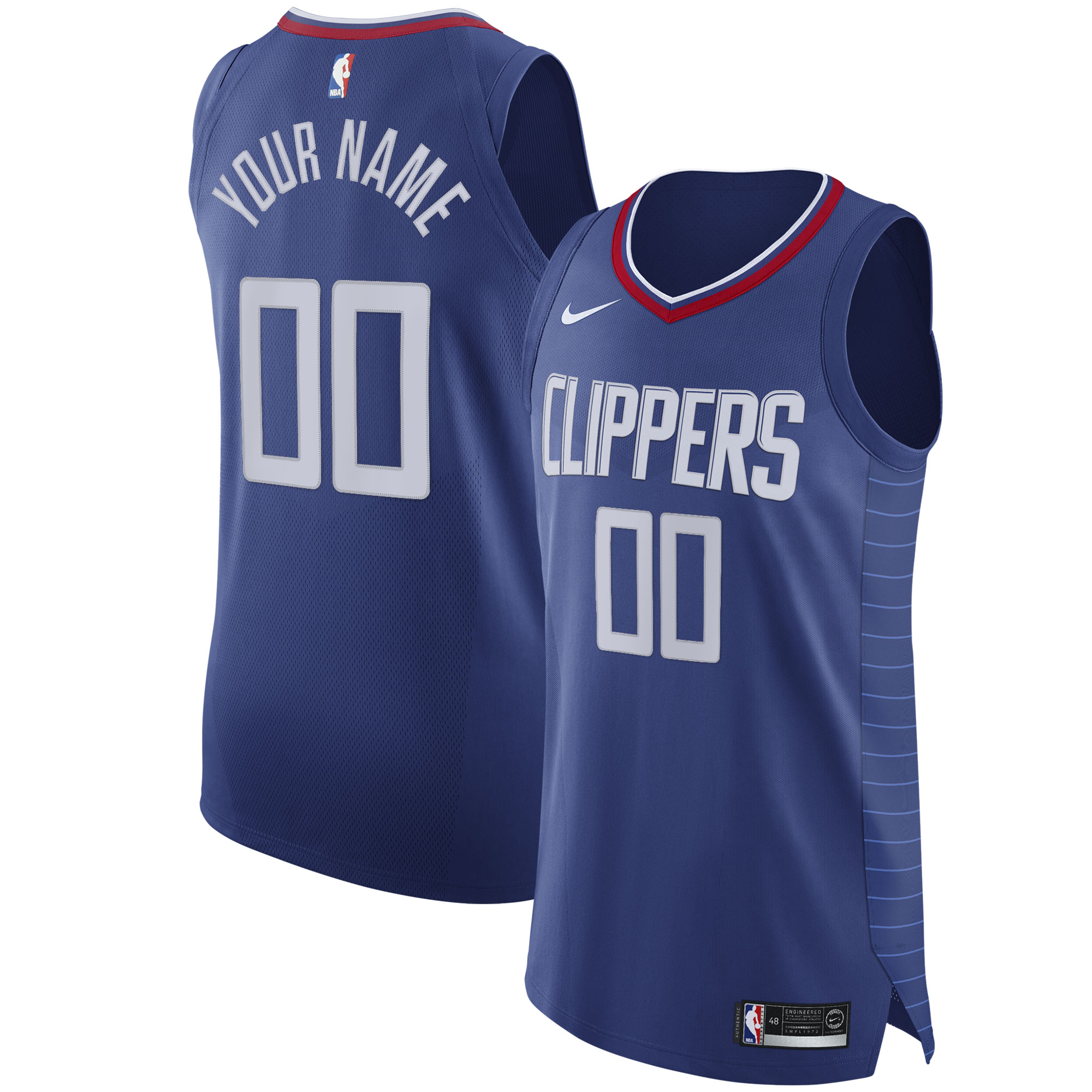 LA Clippers Nike 2020\/21 Authentic Custom Jersey Blue - Icon Edition